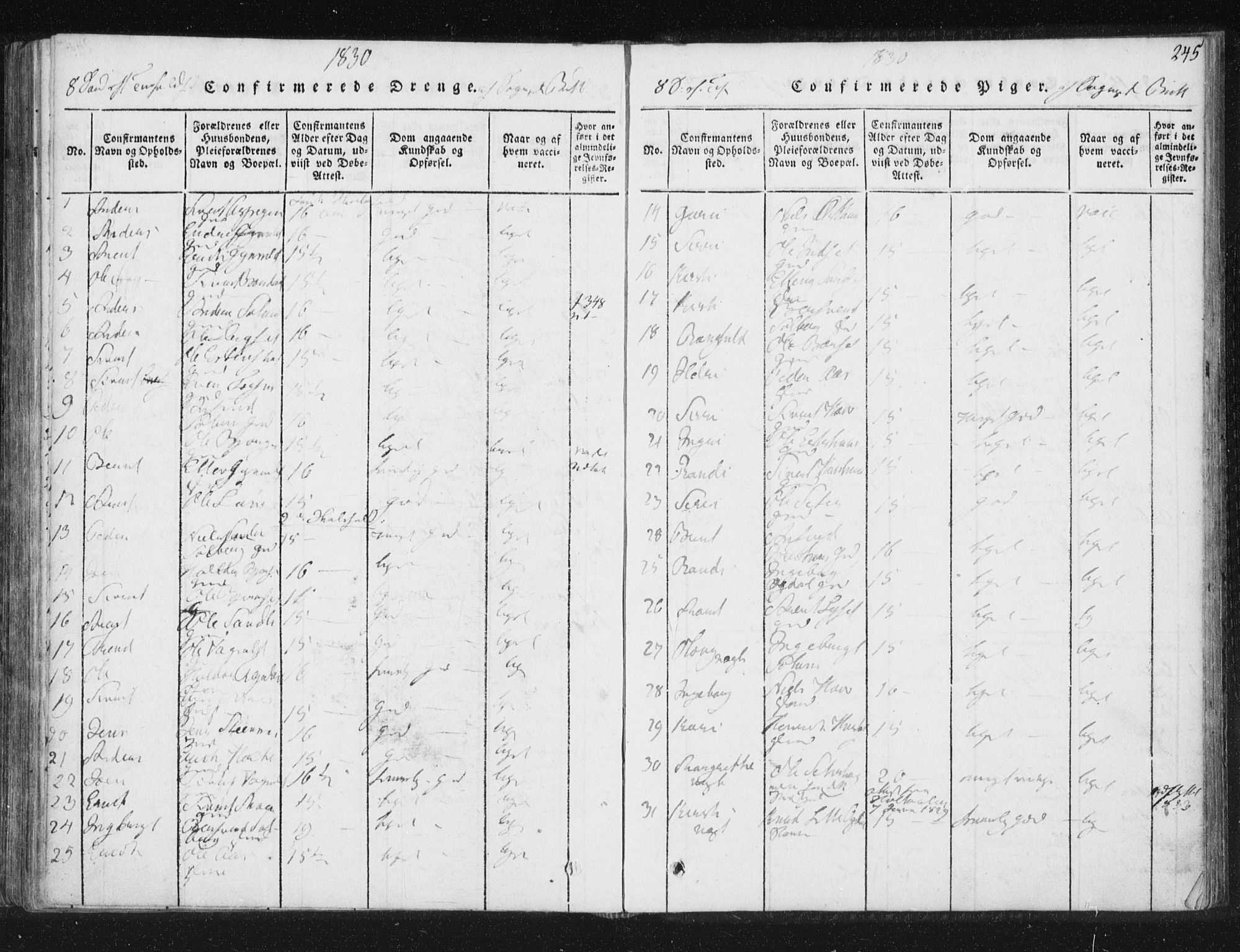 Ministerialprotokoller, klokkerbøker og fødselsregistre - Sør-Trøndelag, AV/SAT-A-1456/689/L1037: Parish register (official) no. 689A02, 1816-1842, p. 245