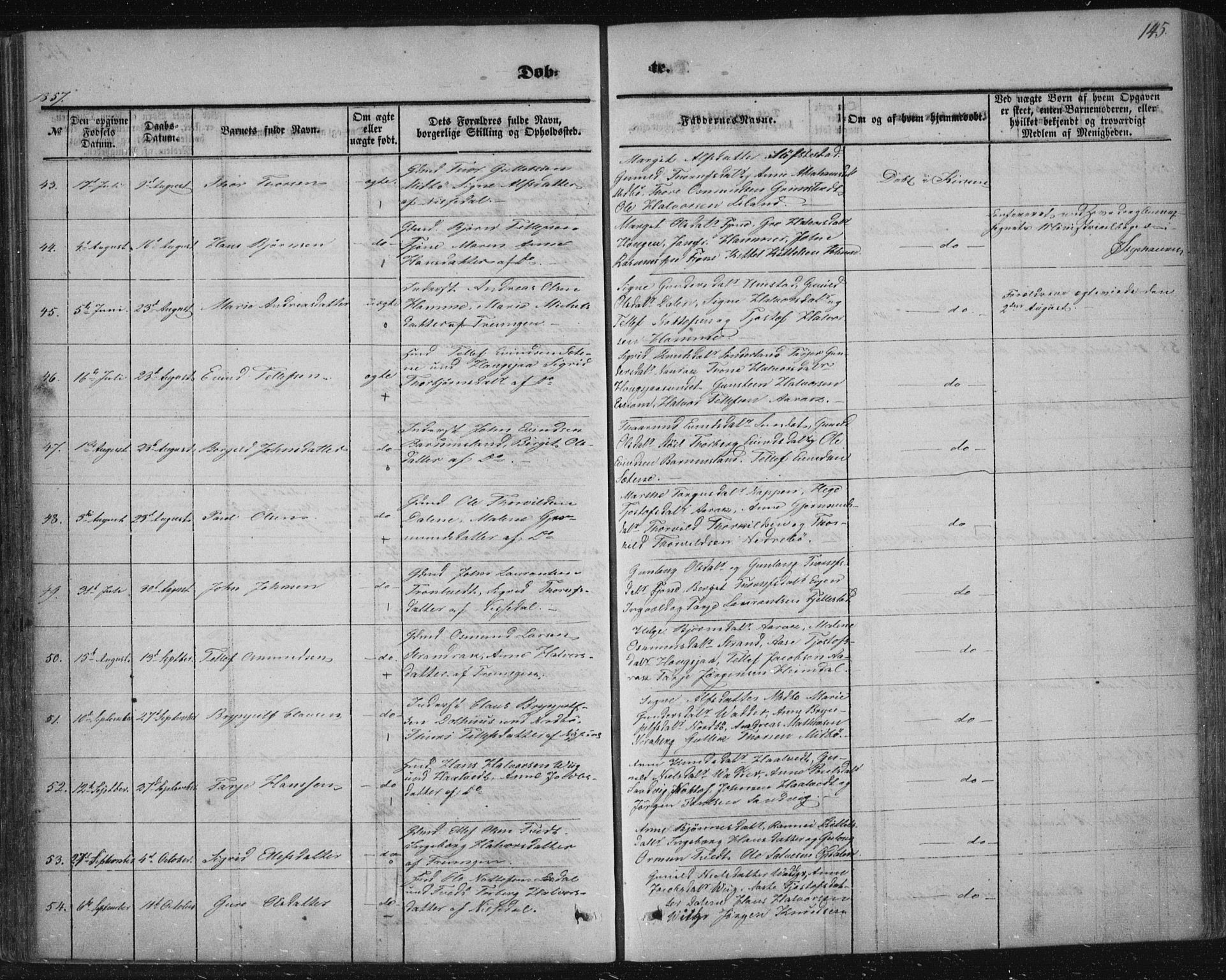 Nissedal kirkebøker, AV/SAKO-A-288/F/Fa/L0003: Parish register (official) no. I 3, 1846-1870, p. 144-145