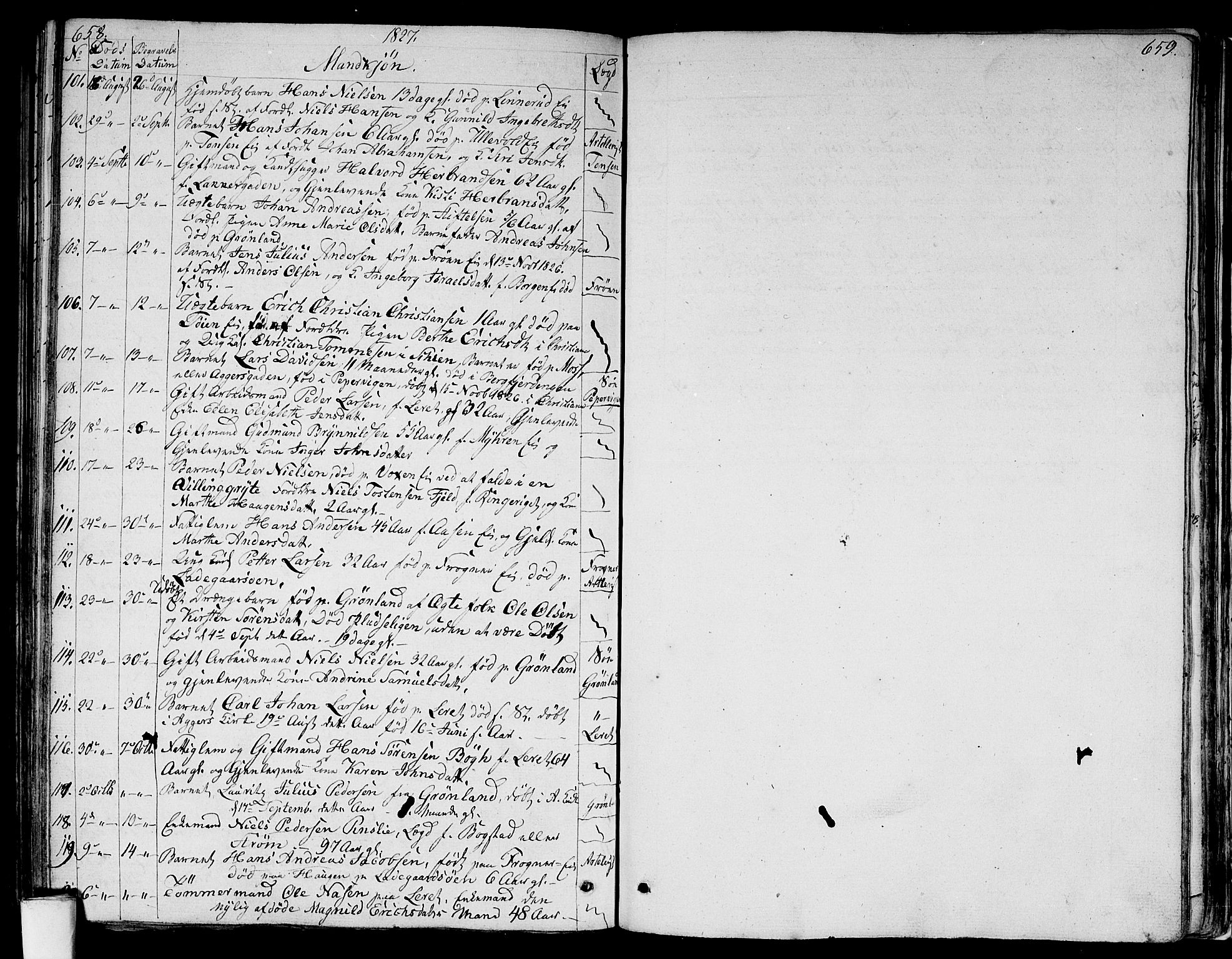 Aker prestekontor kirkebøker, AV/SAO-A-10861/G/L0004: Parish register (copy) no. 4, 1819-1829, p. 658-659