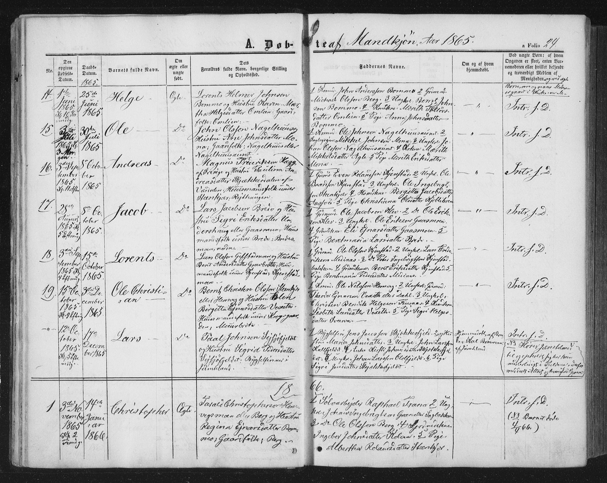 Ministerialprotokoller, klokkerbøker og fødselsregistre - Nord-Trøndelag, SAT/A-1458/749/L0472: Parish register (official) no. 749A06, 1857-1873, p. 24