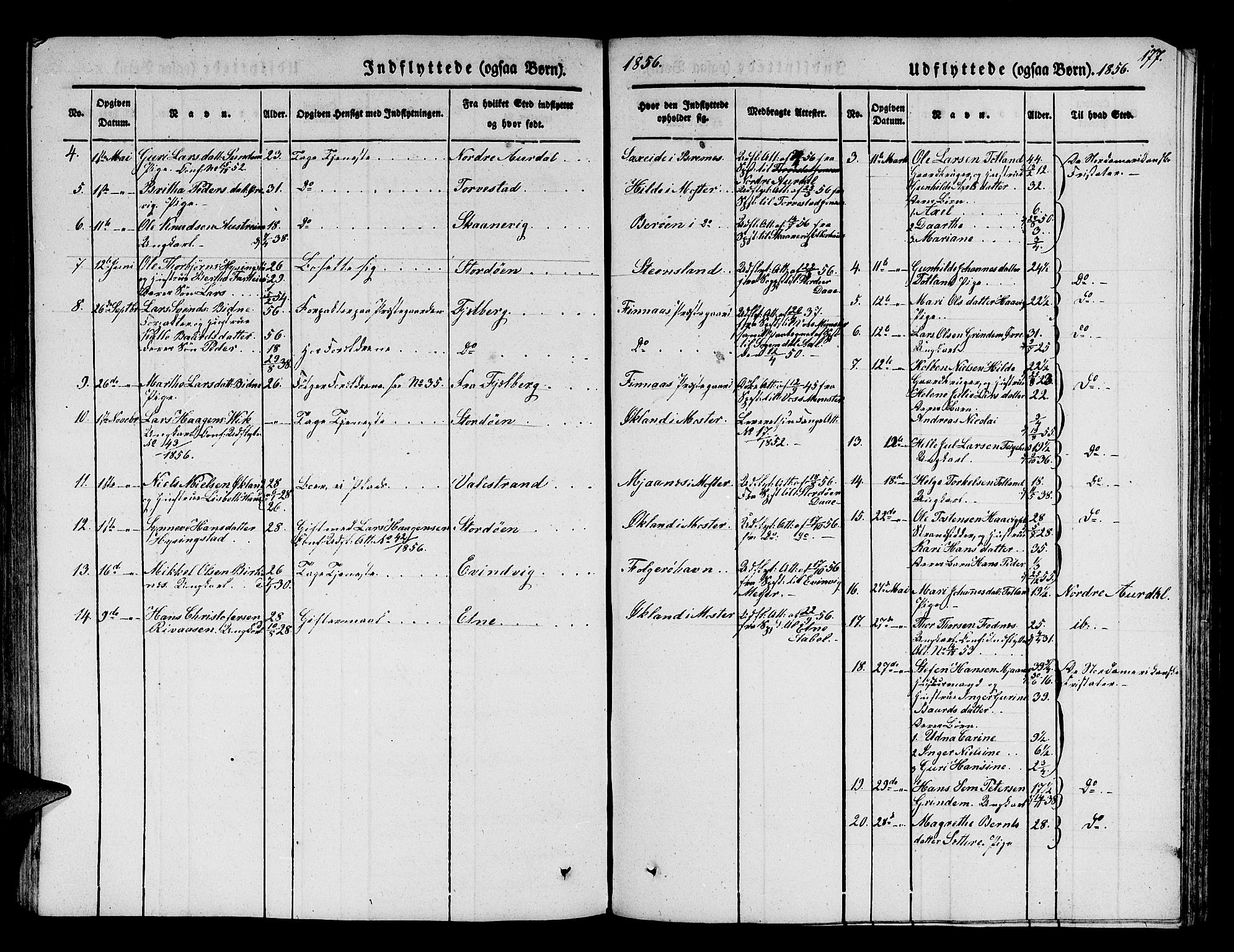 Finnås sokneprestembete, SAB/A-99925/H/Ha/Hab/Haba/L0001: Parish register (copy) no. A 1, 1851-1873, p. 177