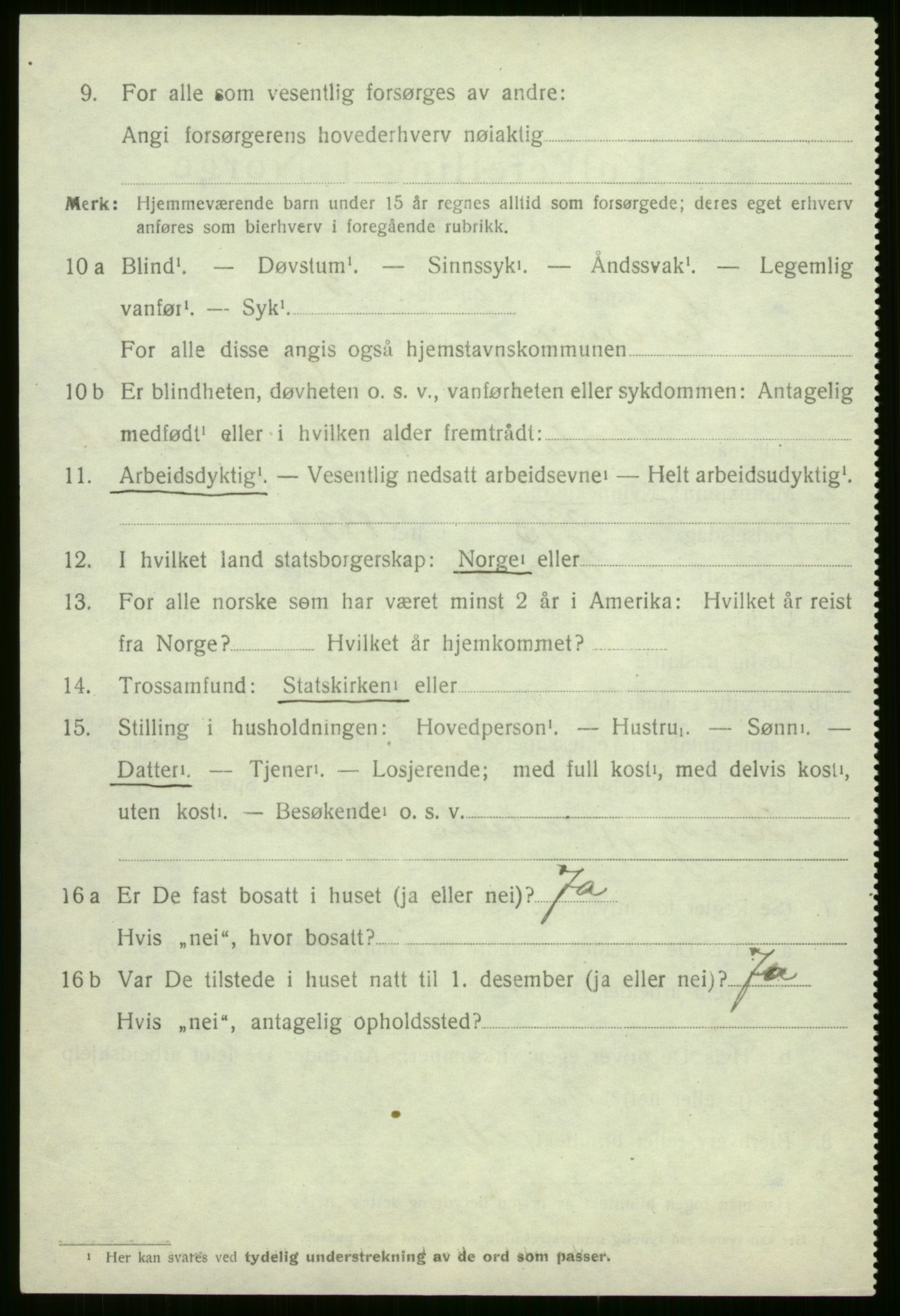 SAB, 1920 census for Evanger, 1920, p. 1362