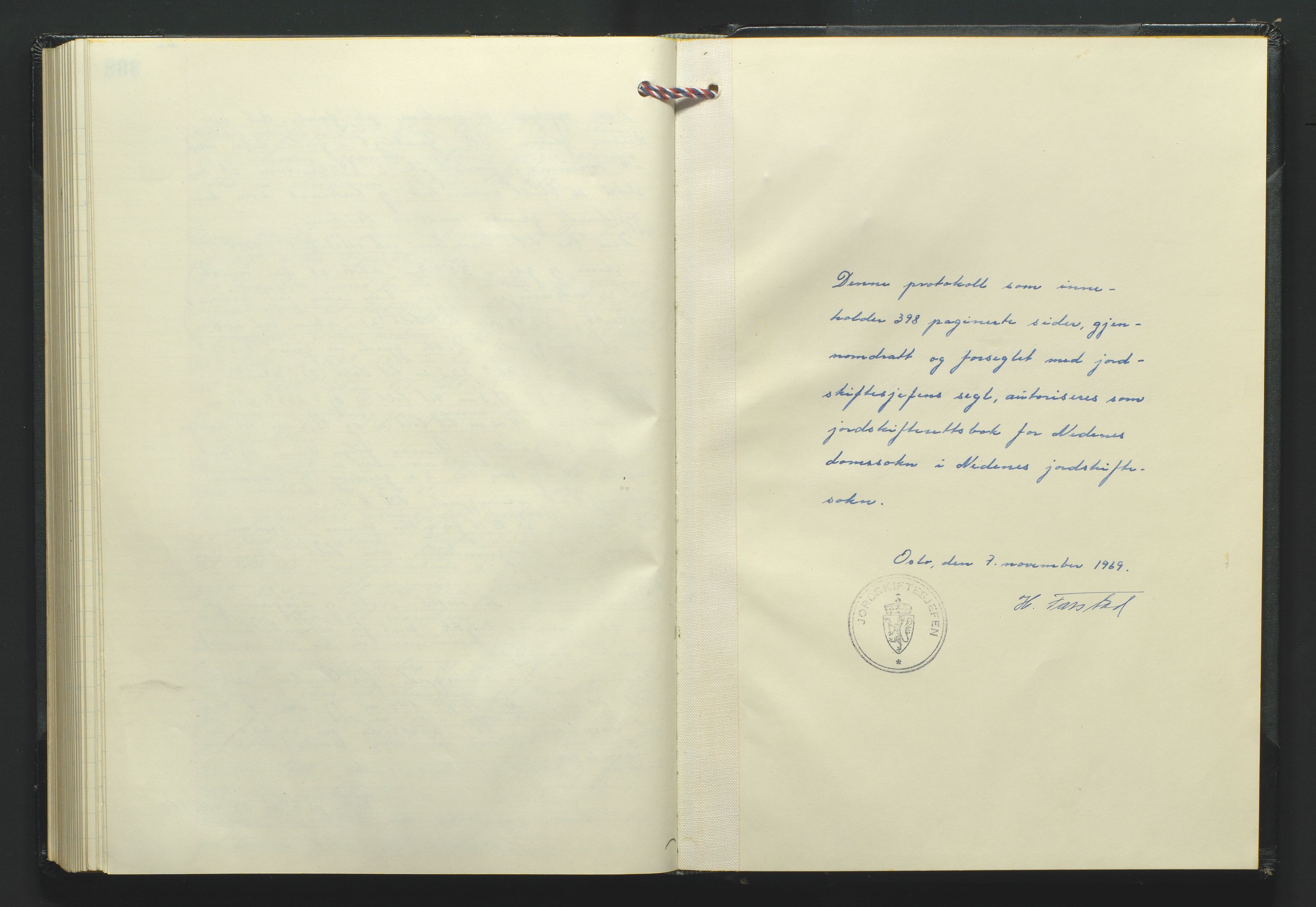 Nedenes jordskifterett, AV/SAK-1541-0007/F/Fa/Faa/L0012: Jordskifteprotokoll med gårdsregister, Nedenes domssokn nr 29, 1967-1973