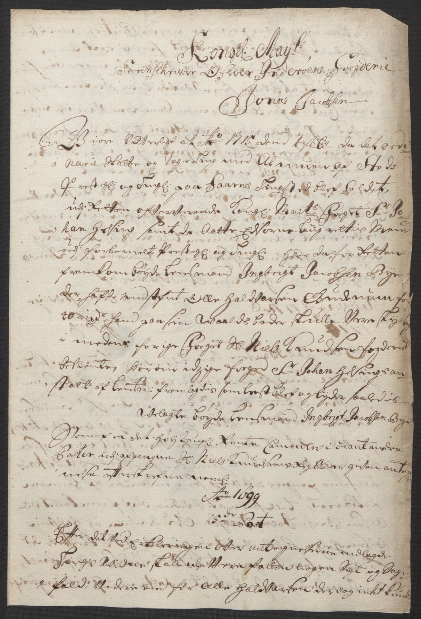 Rentekammeret inntil 1814, Reviderte regnskaper, Fogderegnskap, AV/RA-EA-4092/R63/L4311: Fogderegnskap Inderøy, 1700, p. 302