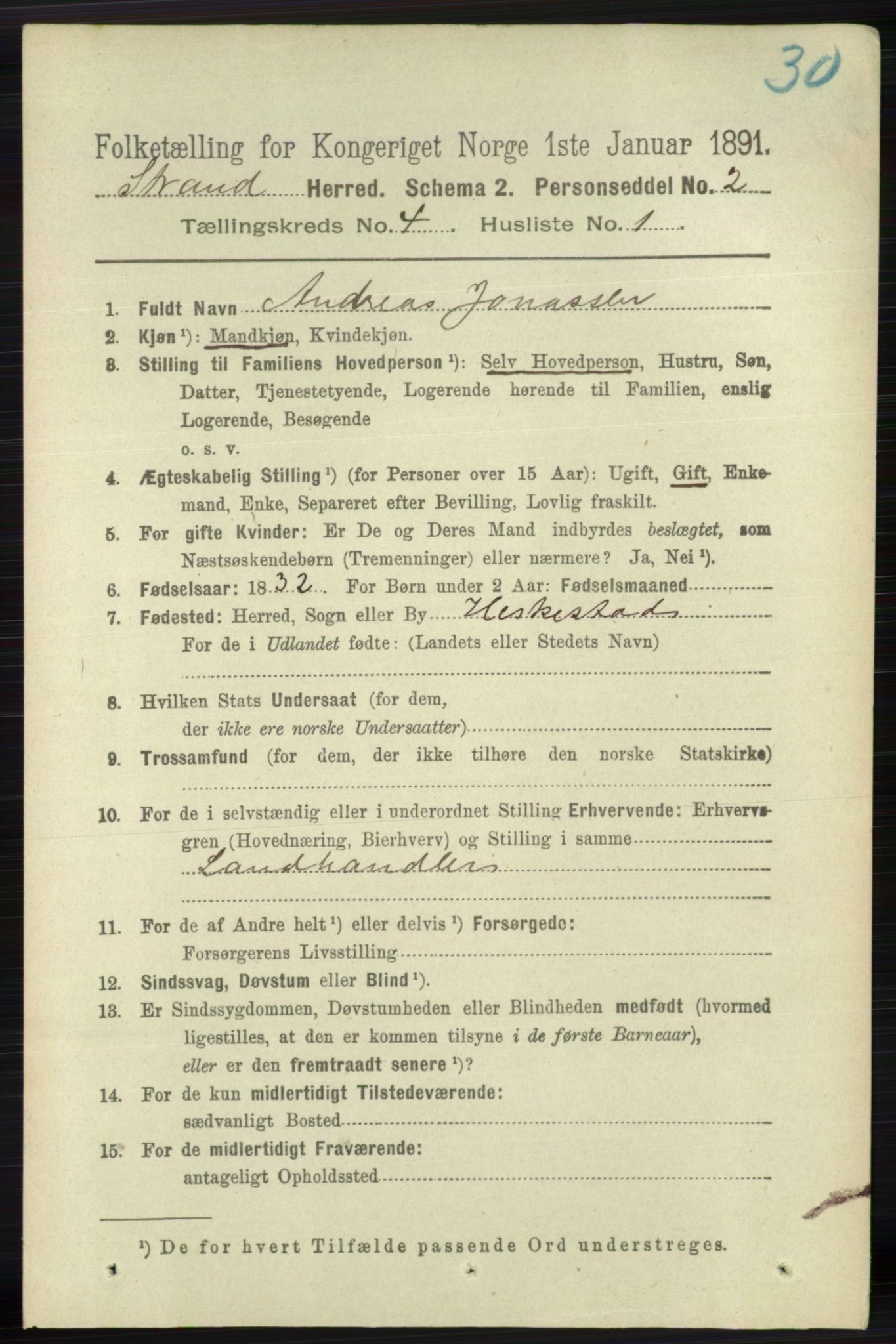 RA, 1891 census for 1130 Strand, 1891, p. 1121