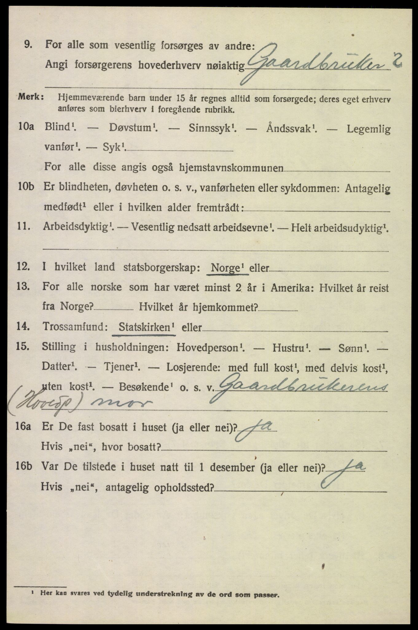 SAH, 1920 census for Kolbu, 1920, p. 5713