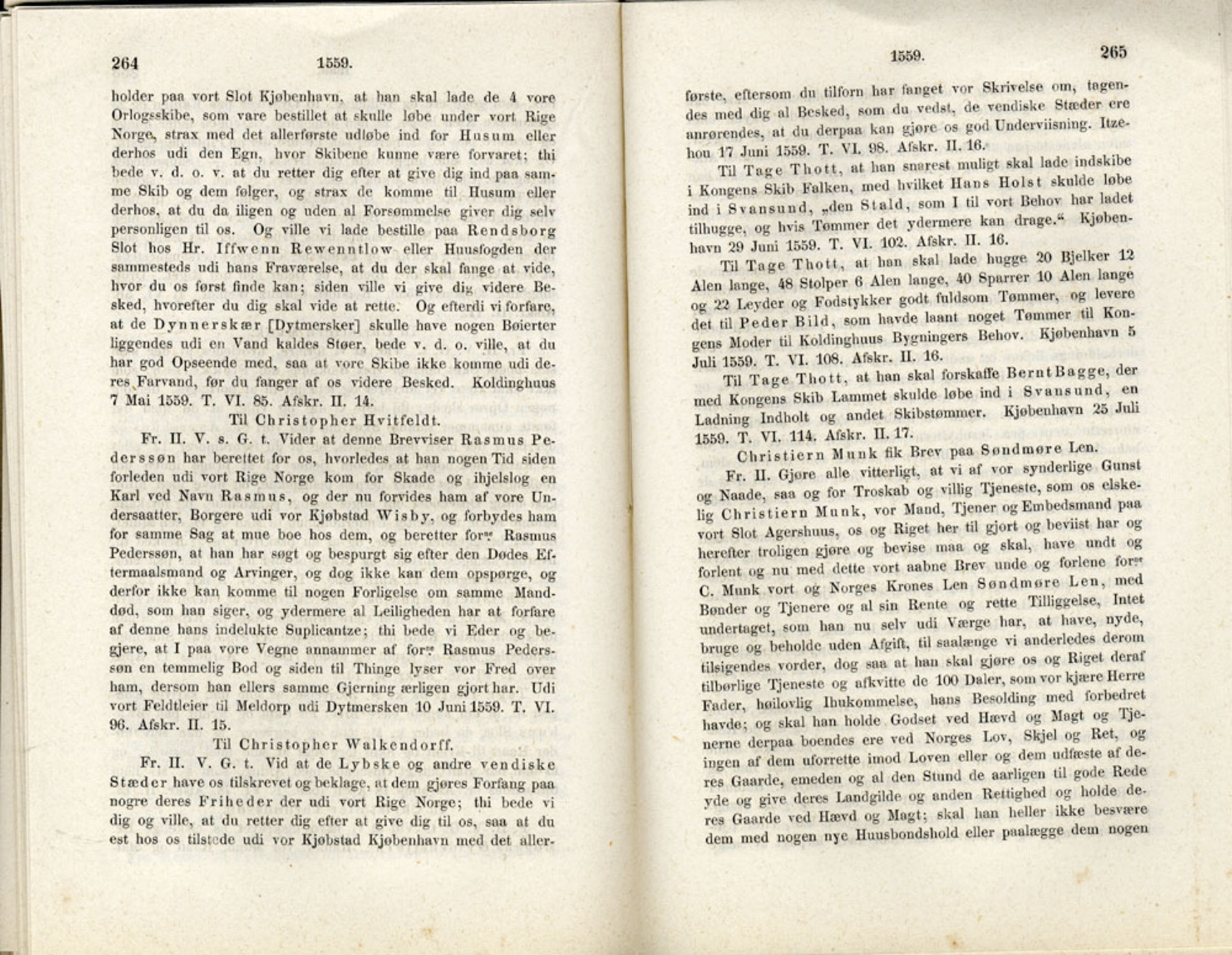 Publikasjoner utgitt av Det Norske Historiske Kildeskriftfond, PUBL/-/-/-: Norske Rigs-Registranter, bind 1, 1523-1571, p. 264-265