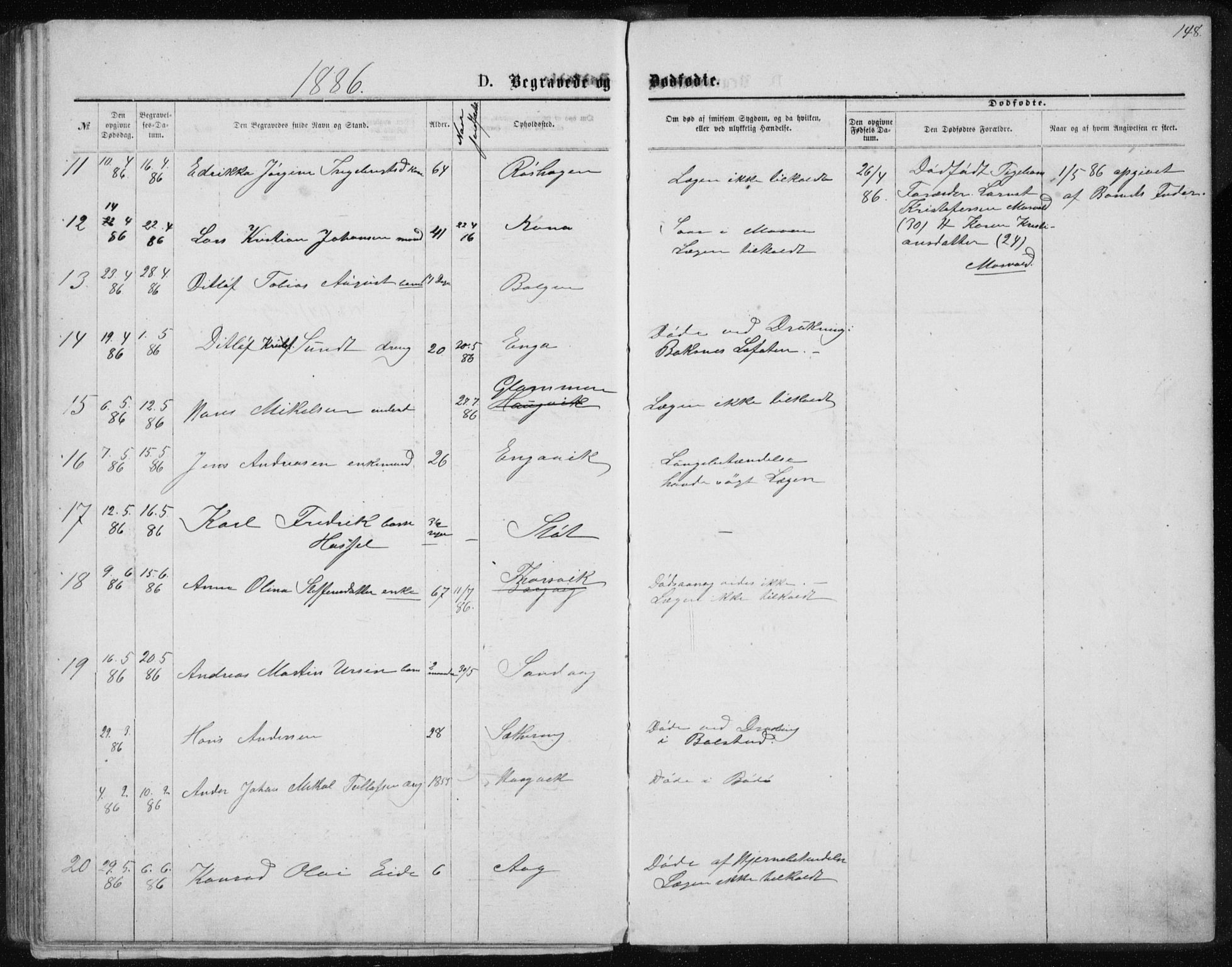 Ministerialprotokoller, klokkerbøker og fødselsregistre - Nordland, AV/SAT-A-1459/843/L0635: Parish register (copy) no. 843C04, 1872-1887, p. 148