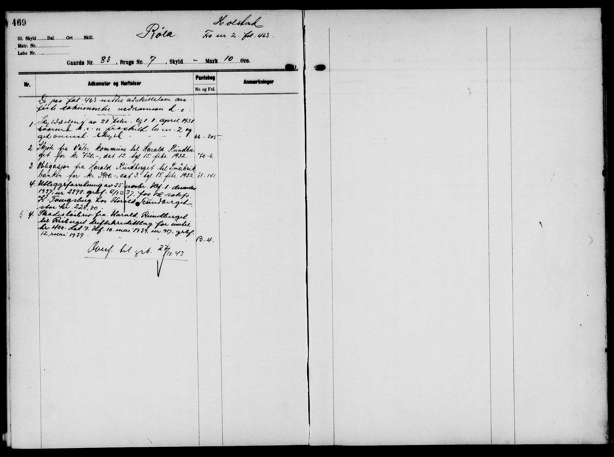 Solør tingrett, AV/SAH-TING-008/H/Ha/Hak/L0006: Mortgage register no. VI, 1900-1935, p. 469