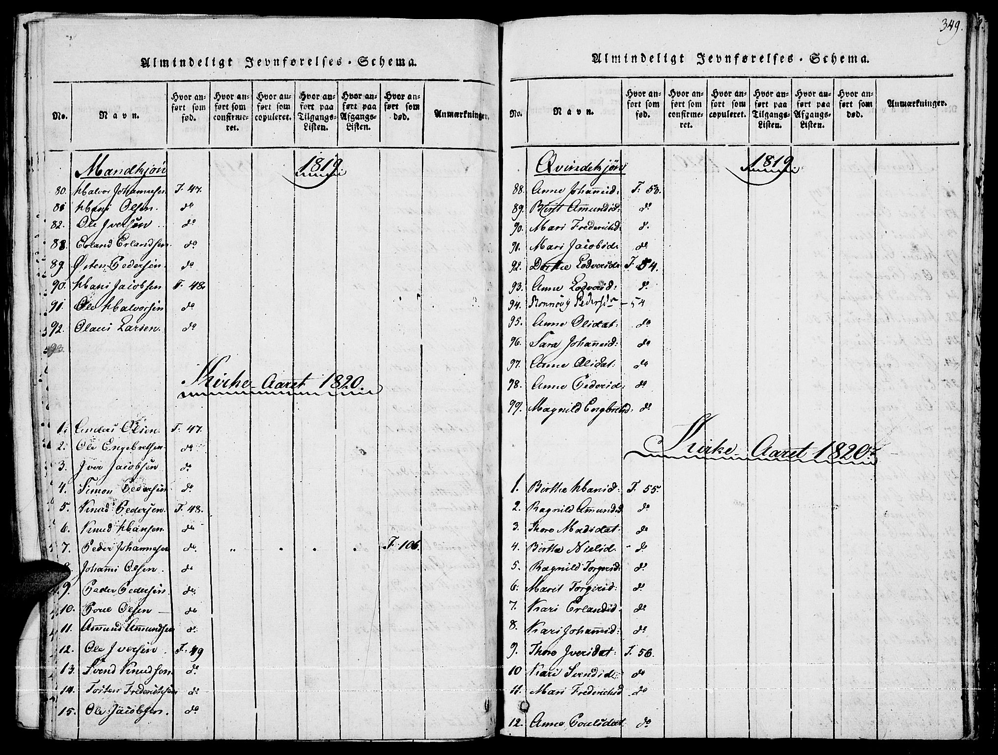 Fron prestekontor, SAH/PREST-078/H/Ha/Haa/L0002: Parish register (official) no. 2, 1816-1827, p. 349