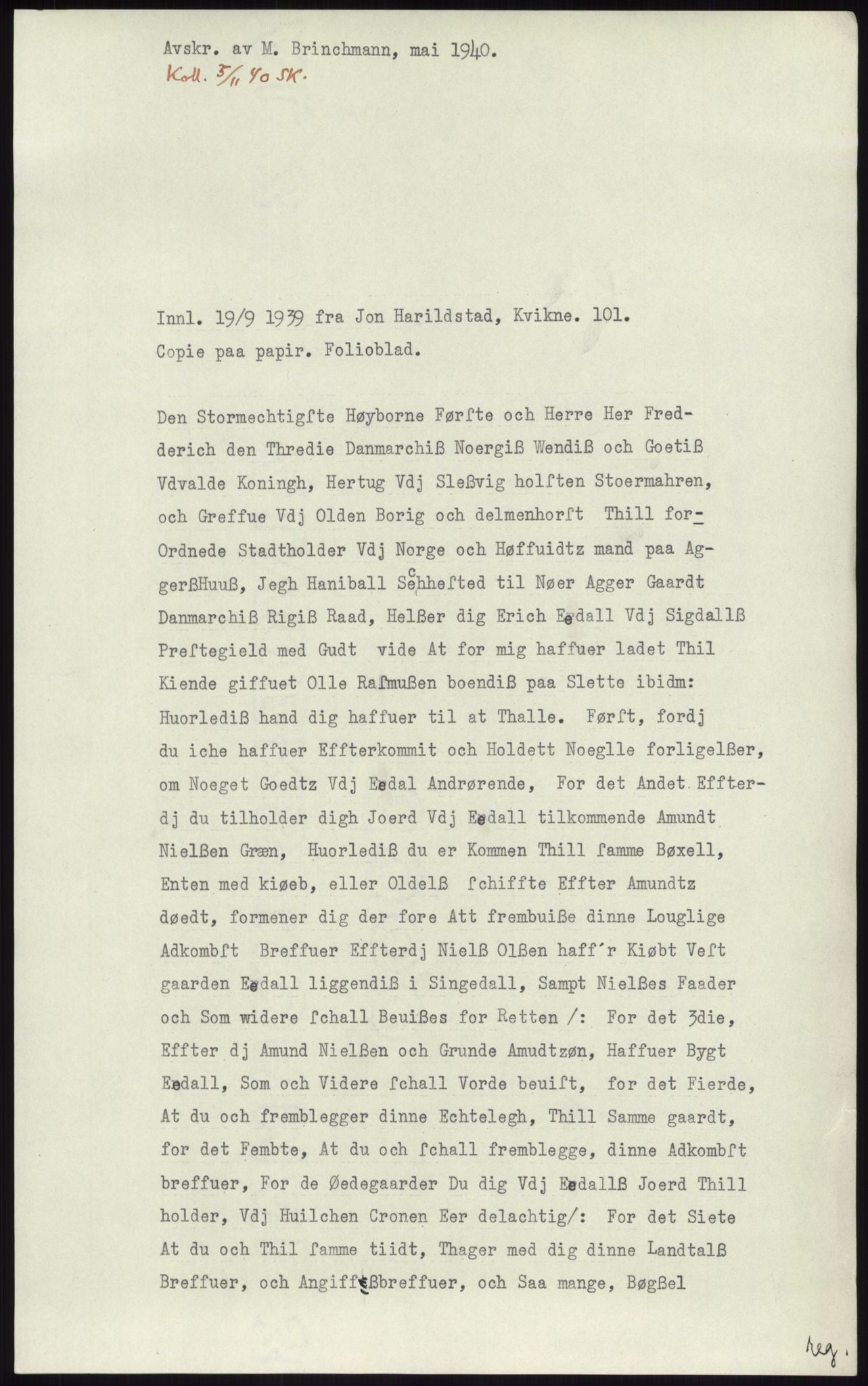 Samlinger til kildeutgivelse, Diplomavskriftsamlingen, RA/EA-4053/H/Ha, p. 2846