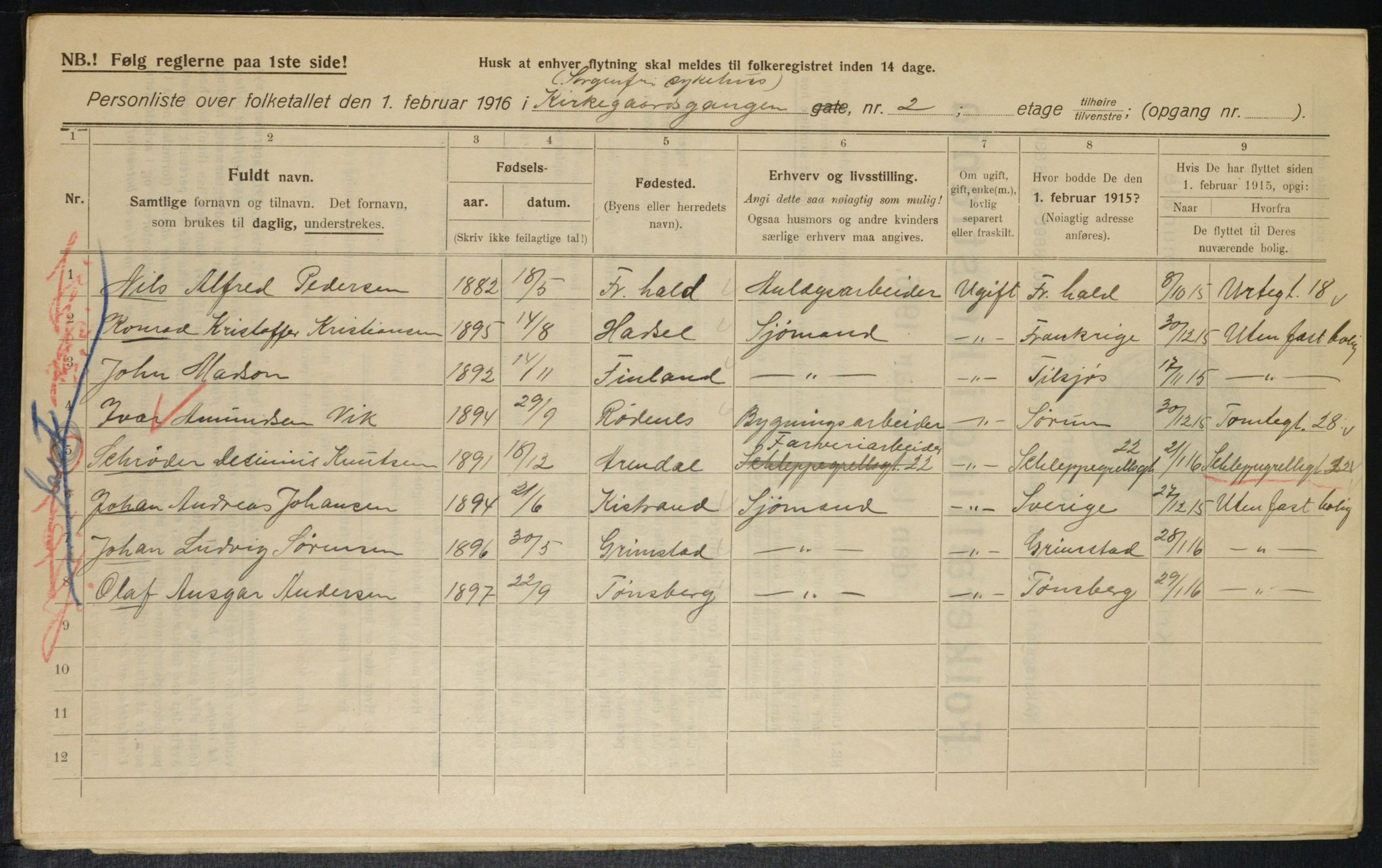 OBA, Municipal Census 1916 for Kristiania, 1916, p. 51041