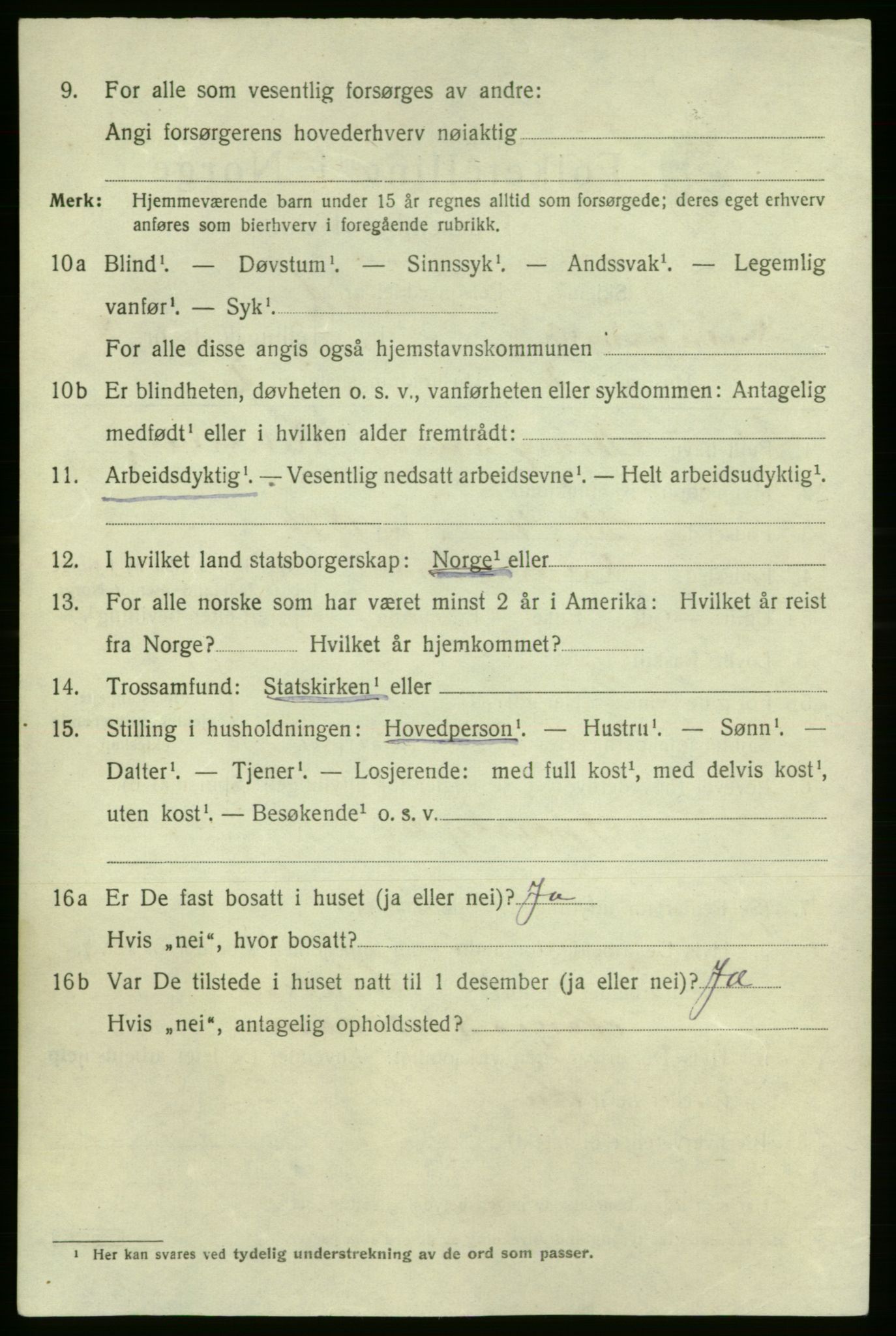 SAO, 1920 census for Fredrikshald, 1920, p. 14610