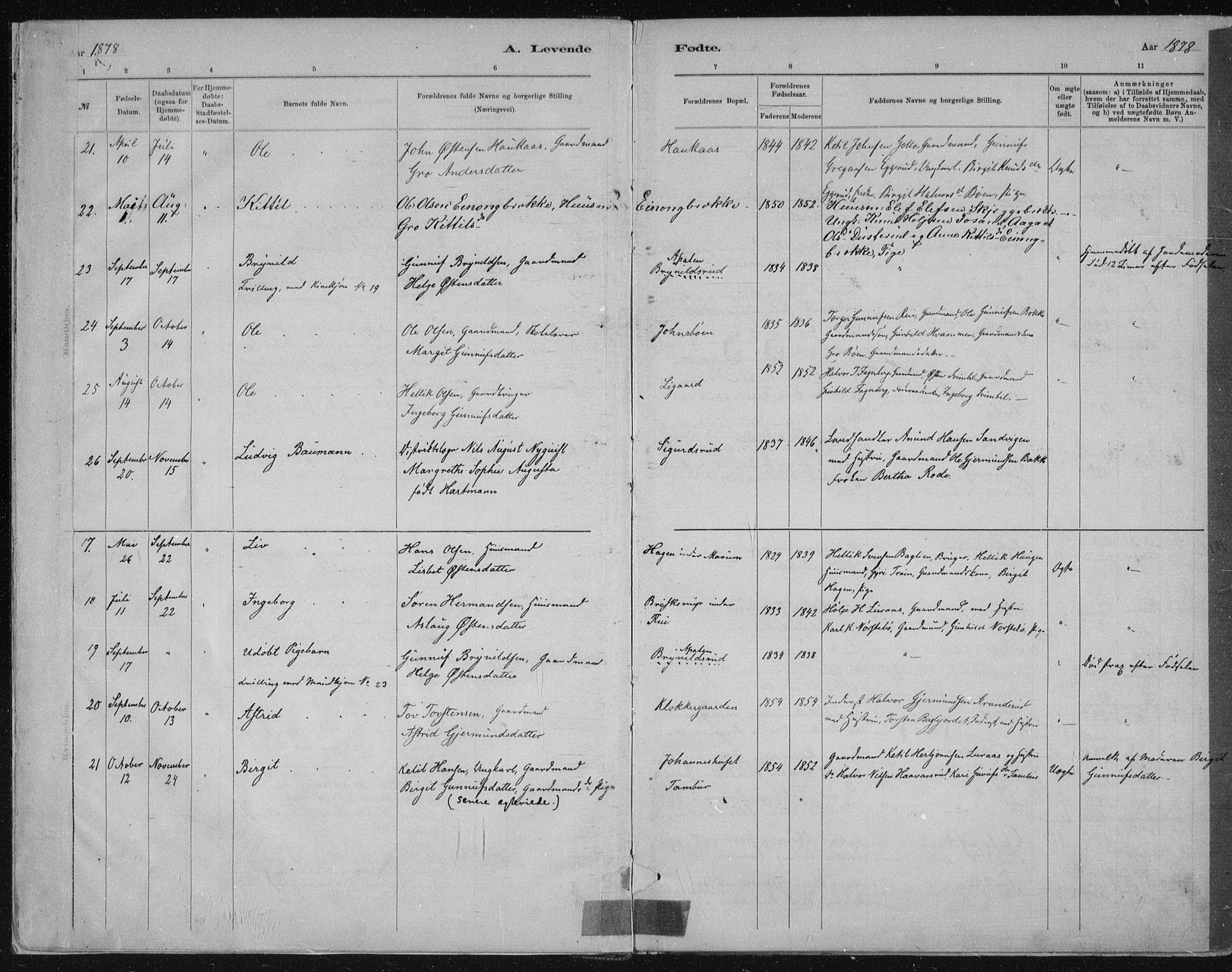 Tinn kirkebøker, AV/SAKO-A-308/F/Fa/L0007: Parish register (official) no. I 7, 1878-1922, p. 2