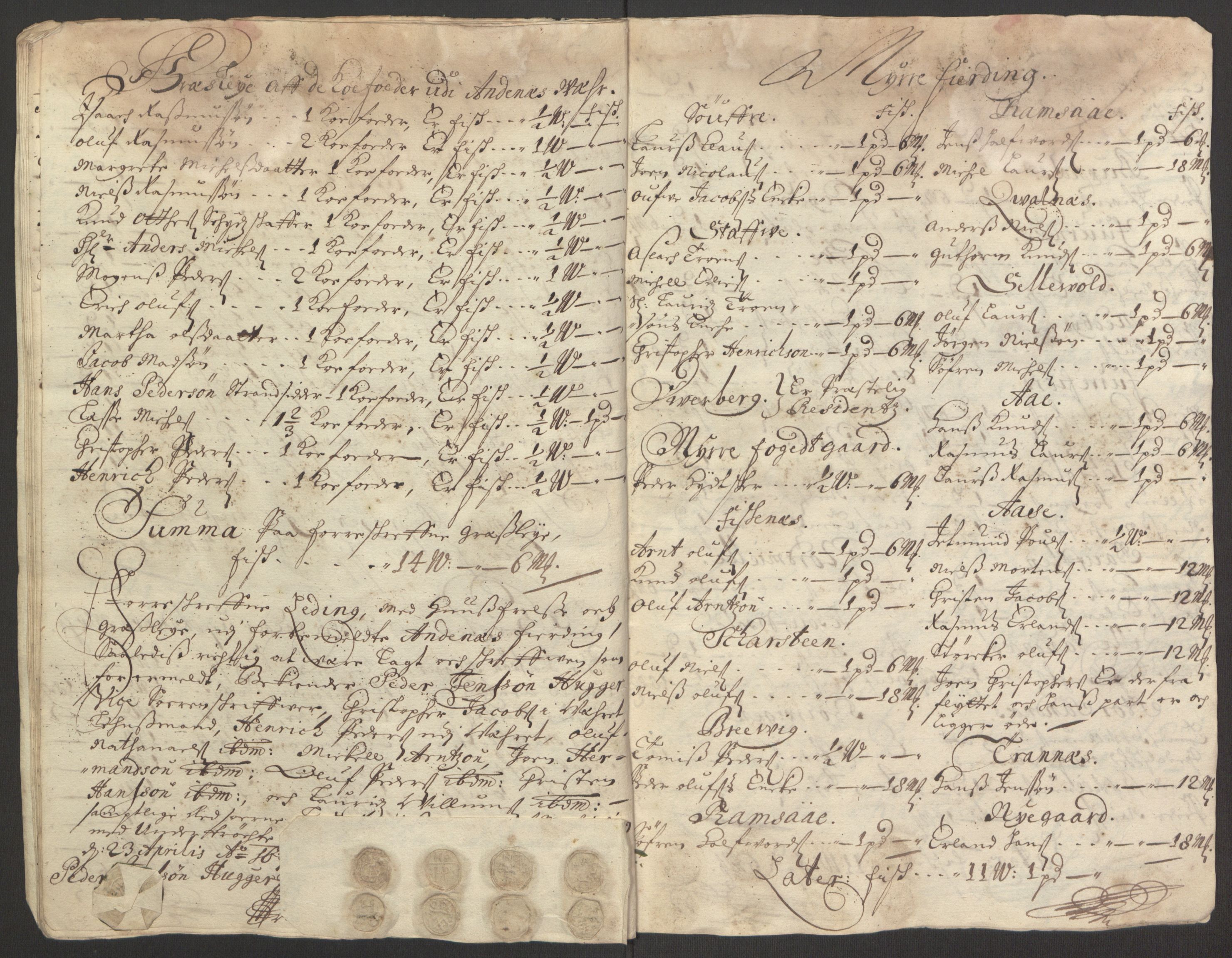 Rentekammeret inntil 1814, Reviderte regnskaper, Fogderegnskap, AV/RA-EA-4092/R67/L4677: Fogderegnskap Vesterålen, Andenes og Lofoten, 1694-1695, p. 122