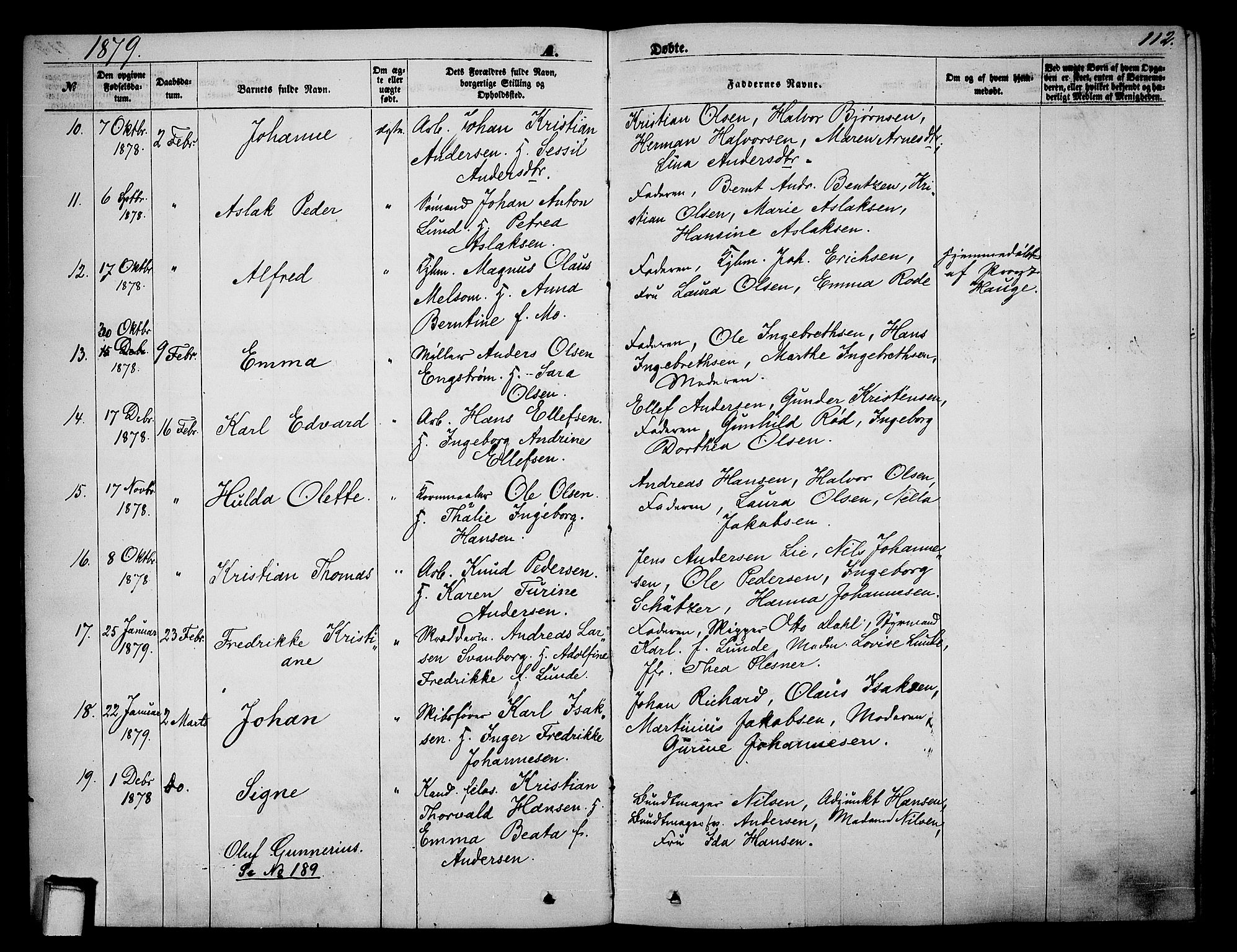 Skien kirkebøker, SAKO/A-302/G/Ga/L0005: Parish register (copy) no. 5, 1868-1880, p. 112