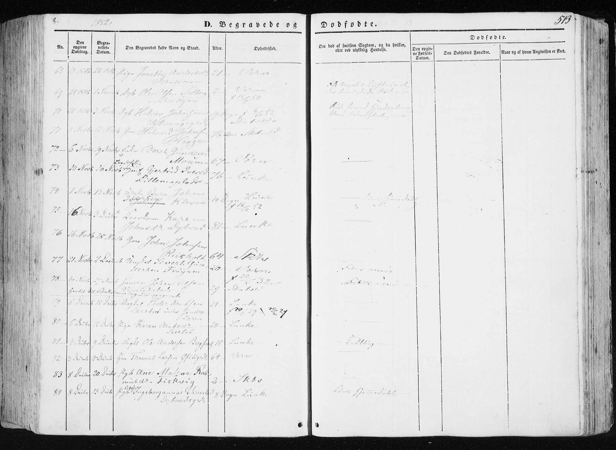 Ministerialprotokoller, klokkerbøker og fødselsregistre - Nord-Trøndelag, AV/SAT-A-1458/709/L0074: Parish register (official) no. 709A14, 1845-1858, p. 513