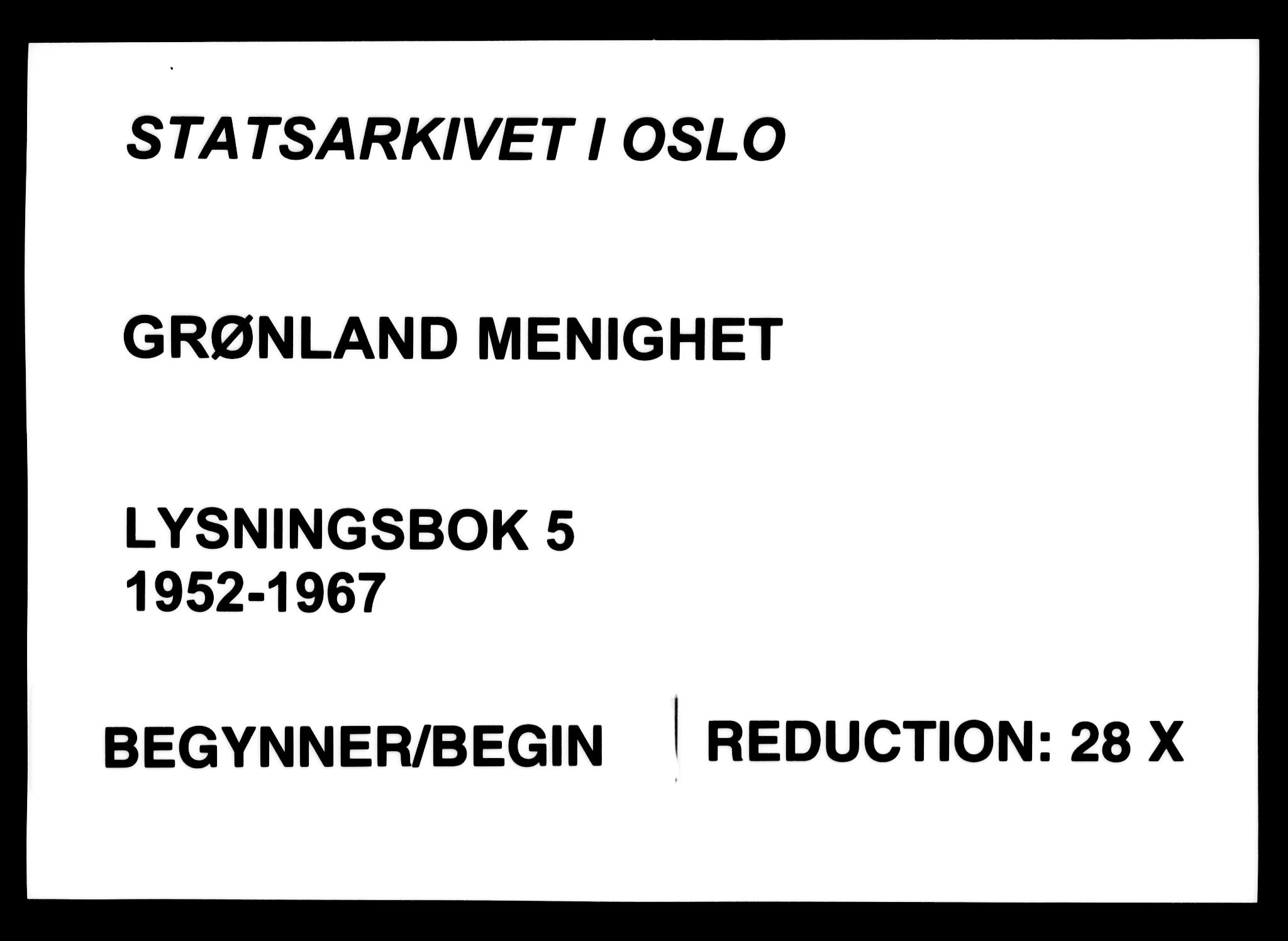 Grønland prestekontor Kirkebøker, AV/SAO-A-10848/H/Ha/L0005: Banns register no. 5, 1952-1967