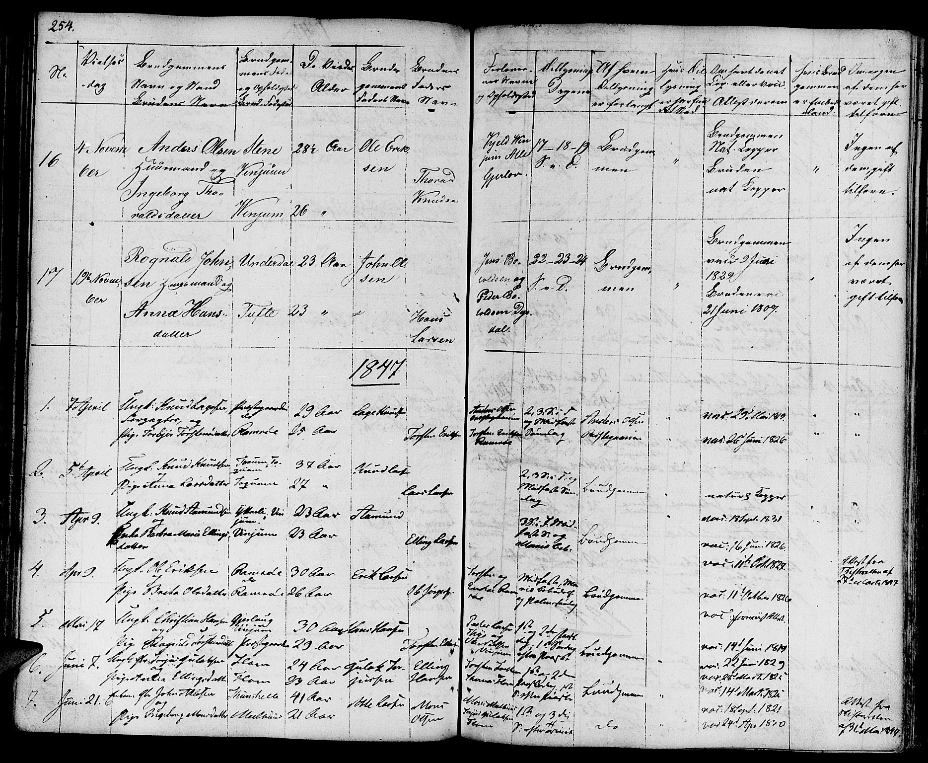 Aurland sokneprestembete, SAB/A-99937/H/Ha/Haa/L0006: Parish register (official) no. A 6, 1821-1859, p. 254