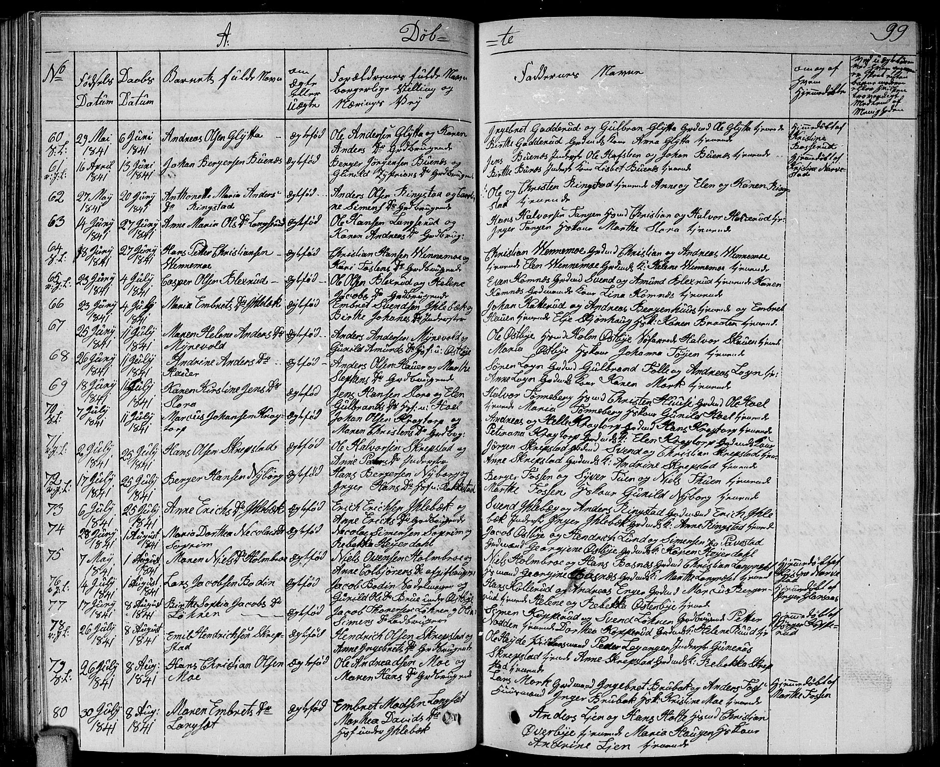 Høland prestekontor Kirkebøker, AV/SAO-A-10346a/G/Ga/L0002: Parish register (copy) no. I 2, 1827-1845, p. 99