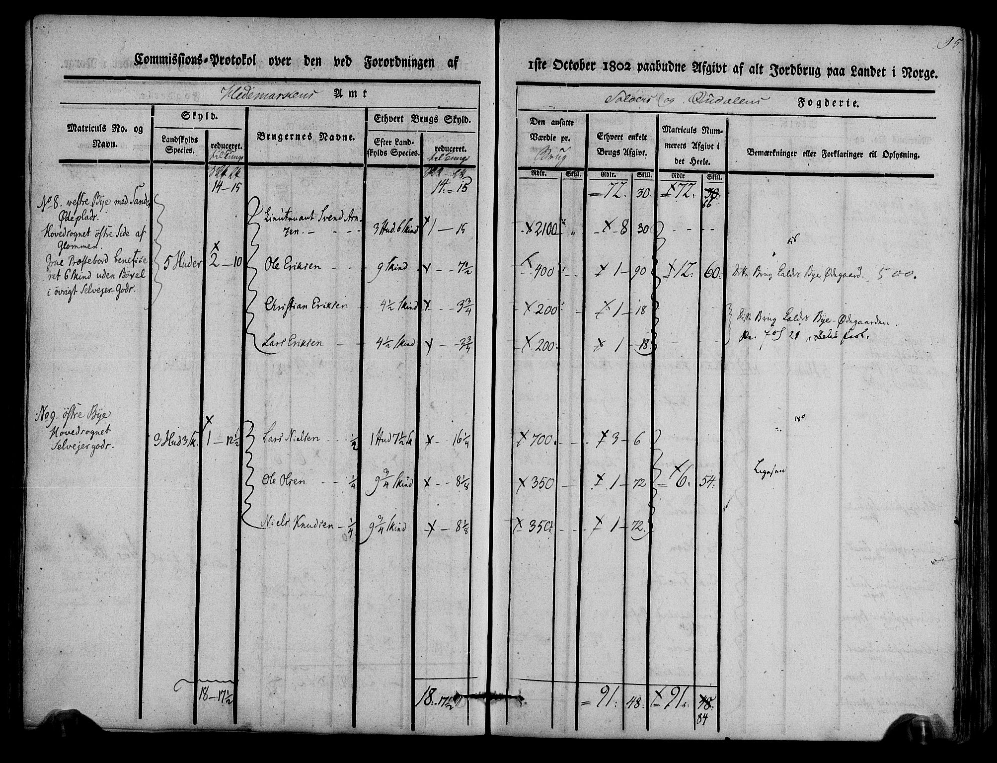 Rentekammeret inntil 1814, Realistisk ordnet avdeling, AV/RA-EA-4070/N/Ne/Nea/L0025: Solør og Odal fogderi. Kommisjonsprotokoll, 1803, p. 98