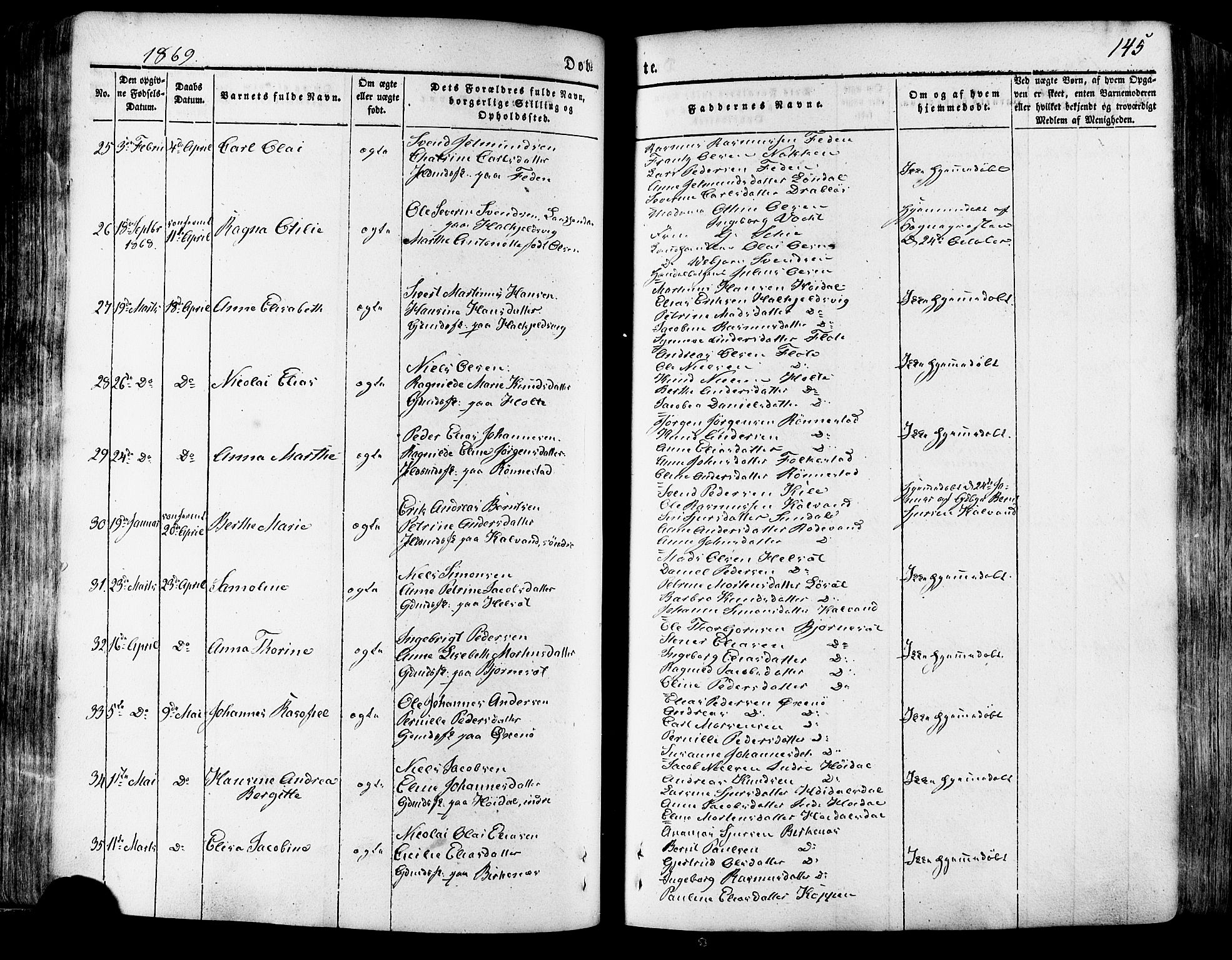 Ministerialprotokoller, klokkerbøker og fødselsregistre - Møre og Romsdal, AV/SAT-A-1454/511/L0140: Parish register (official) no. 511A07, 1851-1878, p. 145