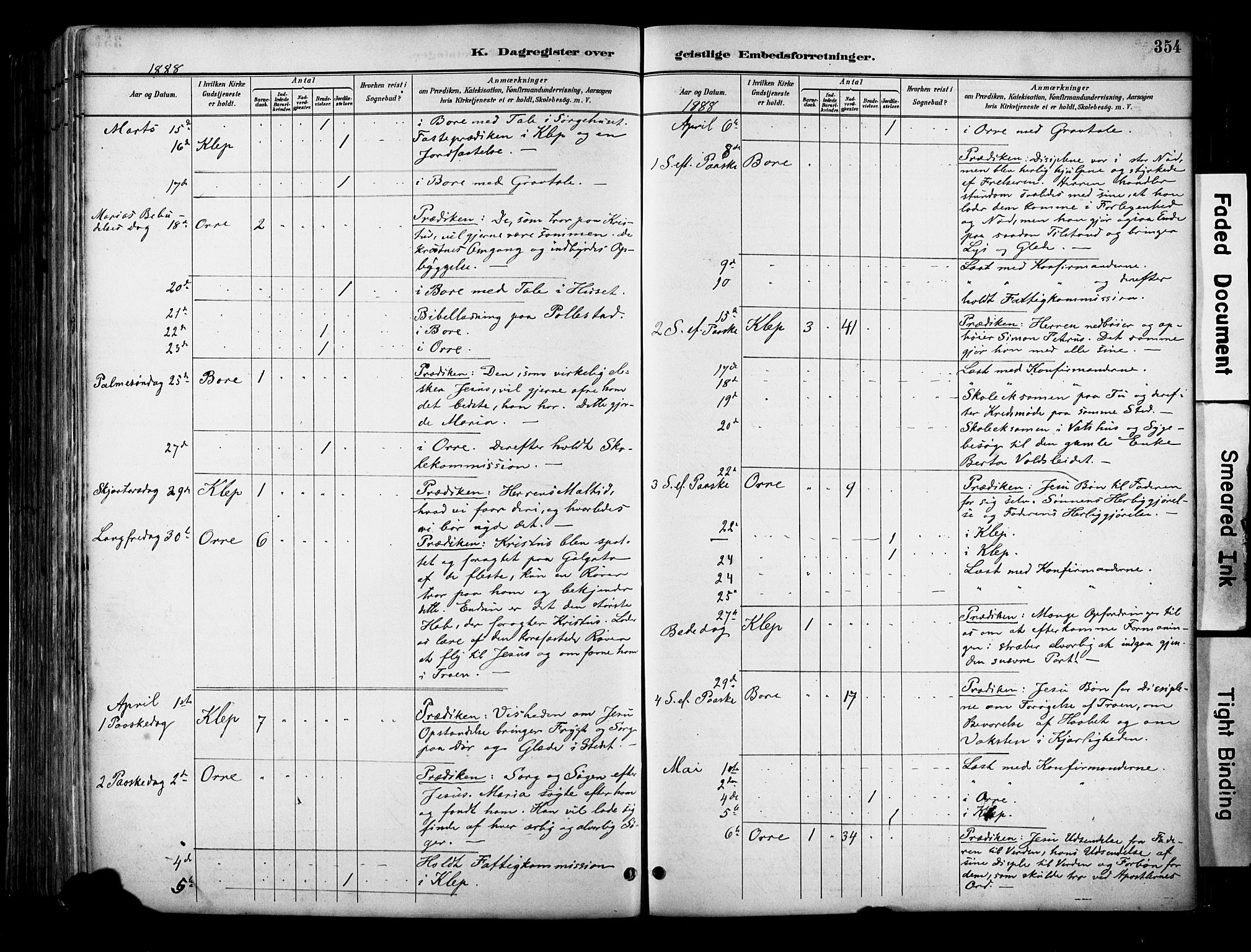 Klepp sokneprestkontor, AV/SAST-A-101803/001/3/30BA/L0009: Parish register (official) no. A 7, 1886-1915, p. 354