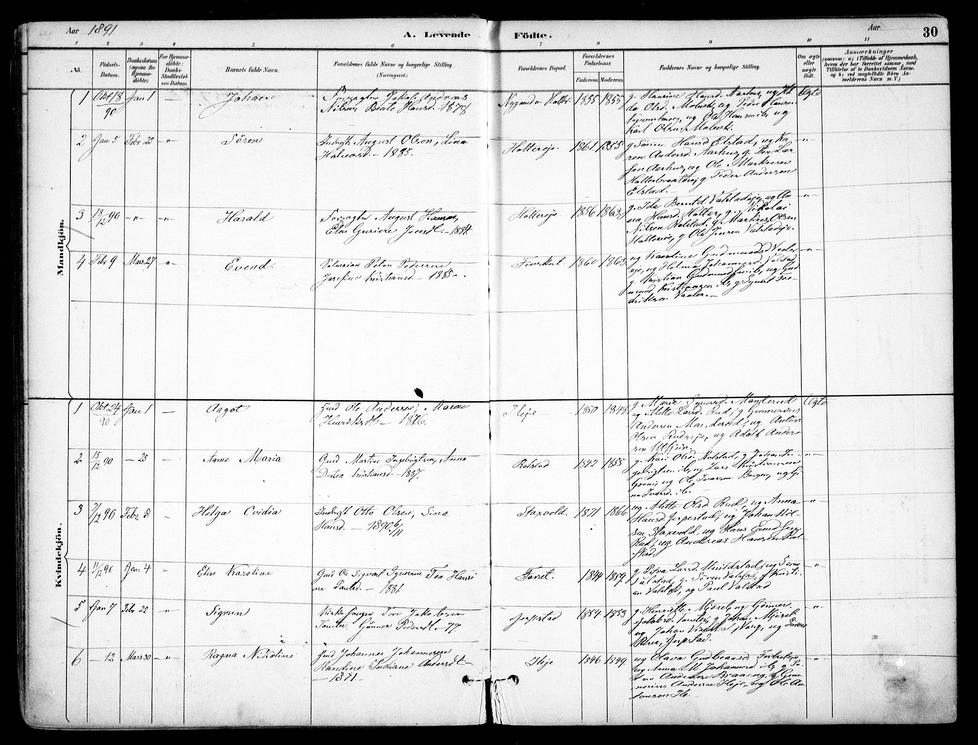 Nes prestekontor Kirkebøker, SAO/A-10410/F/Fb/L0002: Parish register (official) no. II 2, 1883-1918, p. 30