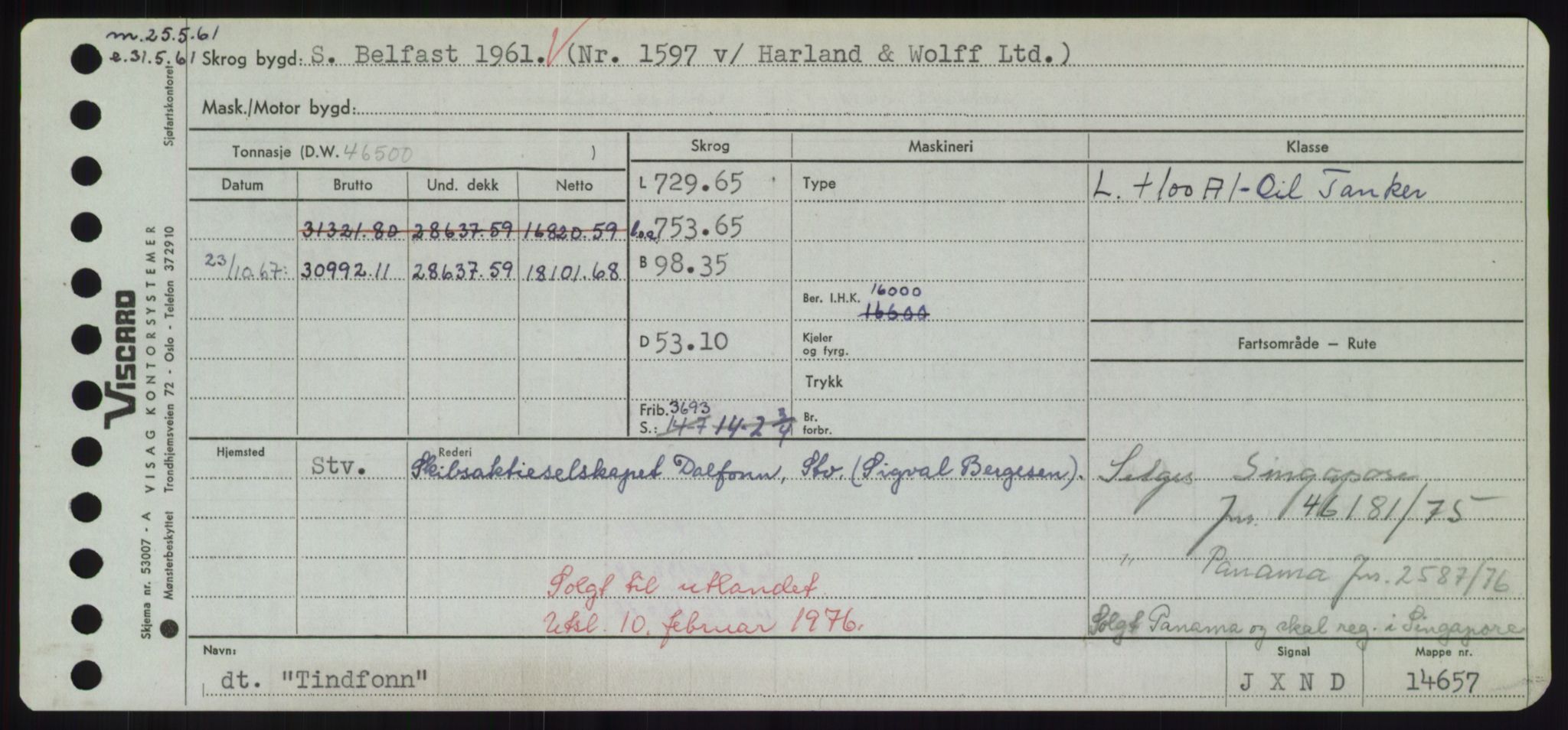 Sjøfartsdirektoratet med forløpere, Skipsmålingen, RA/S-1627/H/Hd/L0039: Fartøy, Ti-Tø, p. 43