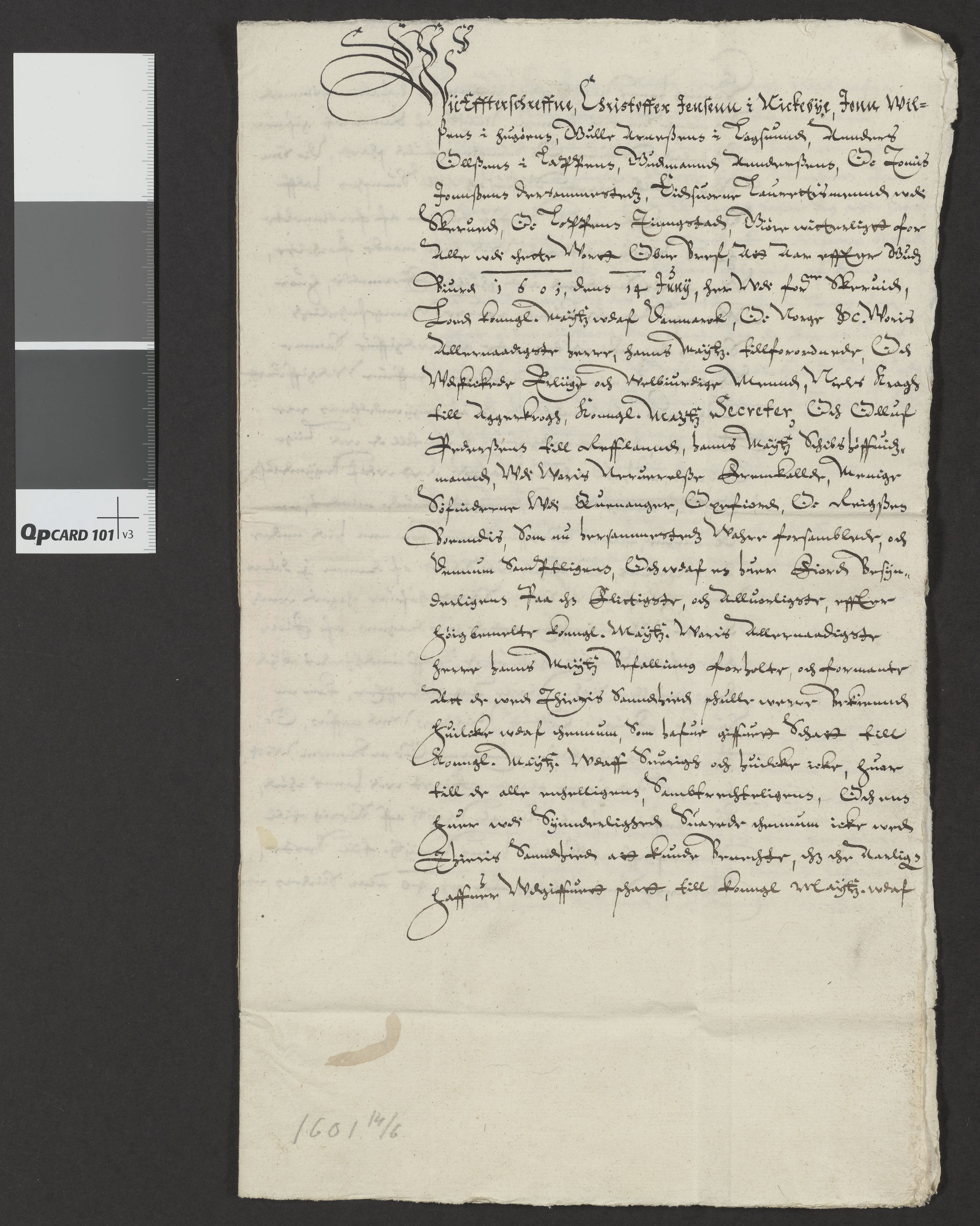 Riksarkivets diplomsamling, AV/RA-EA-5965/F06/L0057: Dokument nr. 108b-c, f-g, 1601
