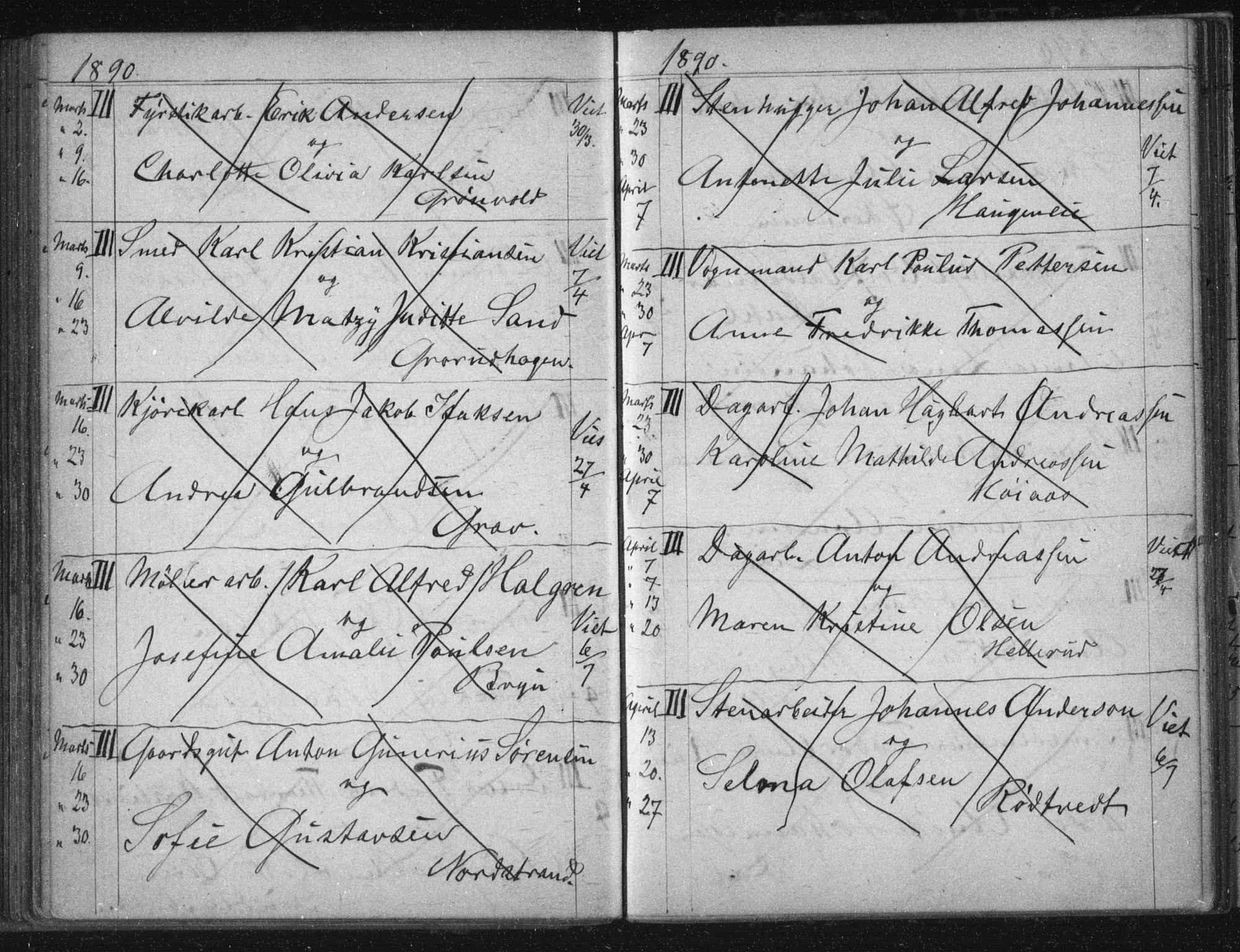 Østre Aker prestekontor Kirkebøker, AV/SAO-A-10840/H/Ha/L0005: Banns register no. I 5, 1879-1899