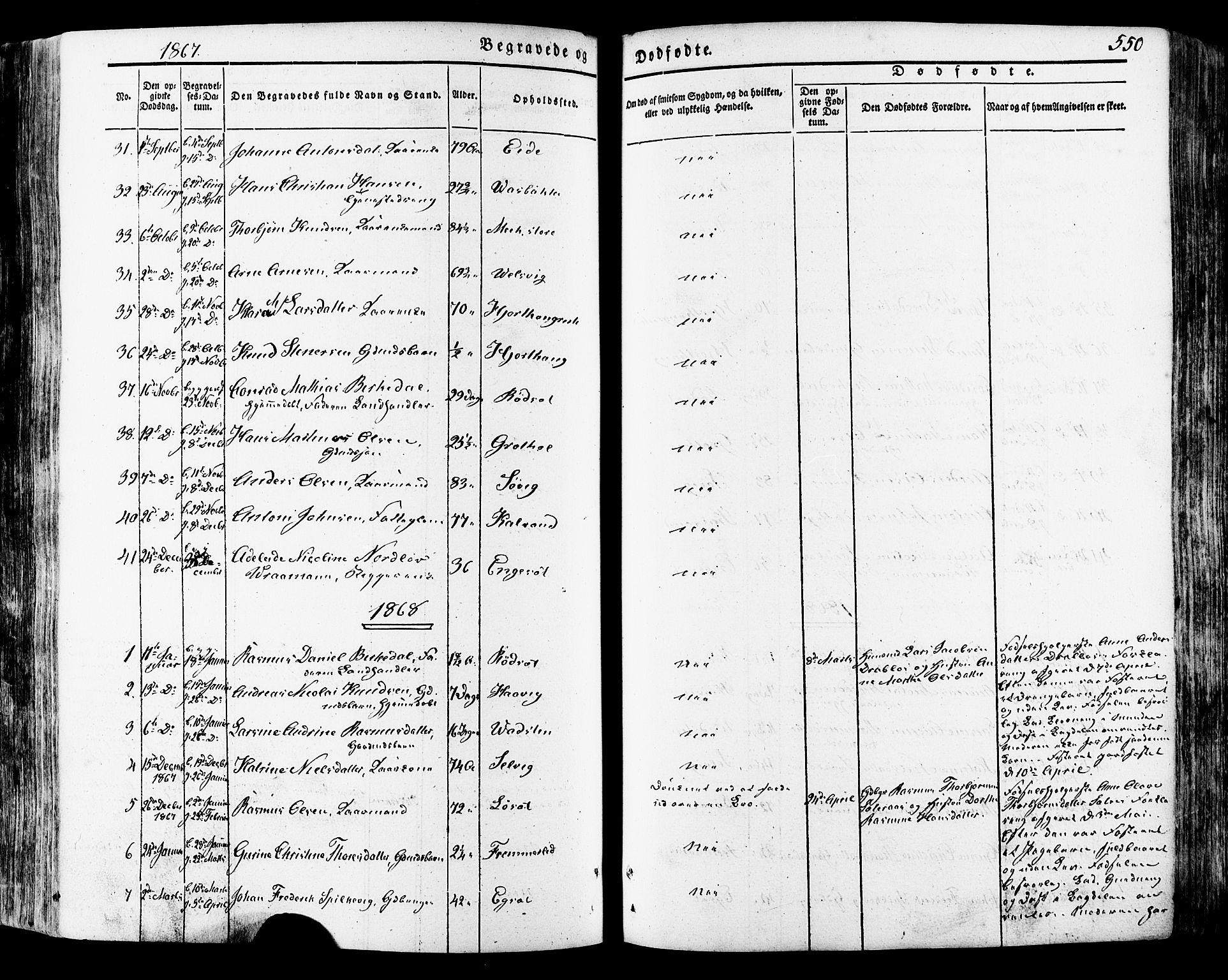 Ministerialprotokoller, klokkerbøker og fødselsregistre - Møre og Romsdal, SAT/A-1454/511/L0140: Parish register (official) no. 511A07, 1851-1878, p. 550