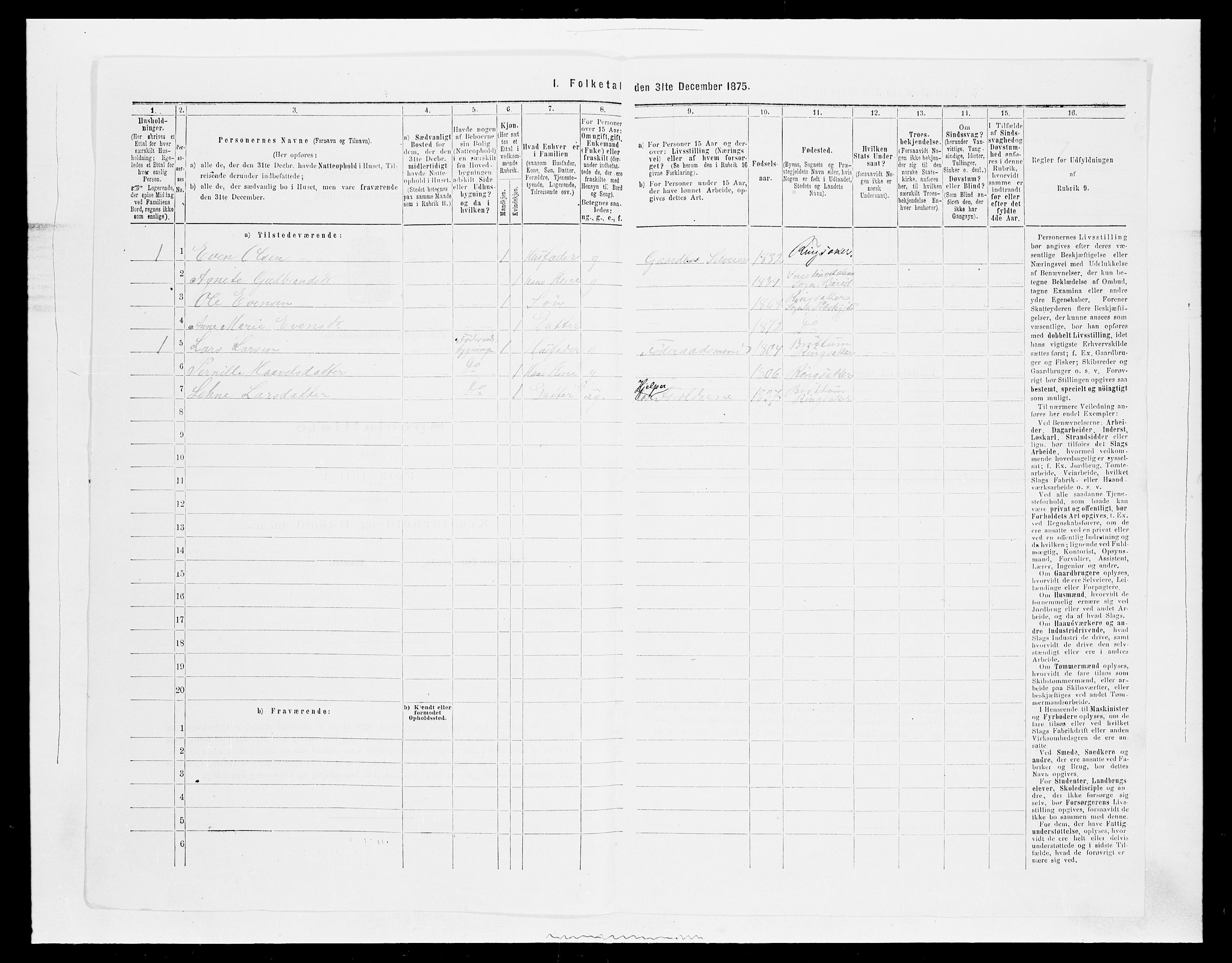 SAH, 1875 census for 0412P Ringsaker, 1875, p. 3033