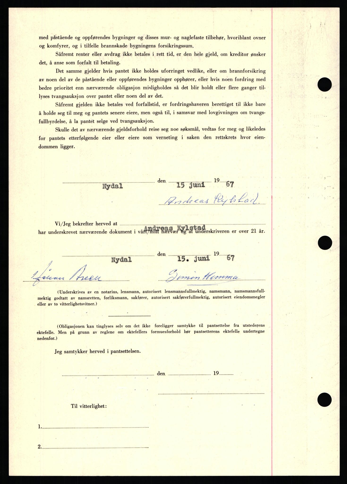 Nord-Hedmark sorenskriveri, SAH/TING-012/H/Hb/Hbf/L0071: Mortgage book no. B71, 1967-1967, Diary no: : 2856/1967