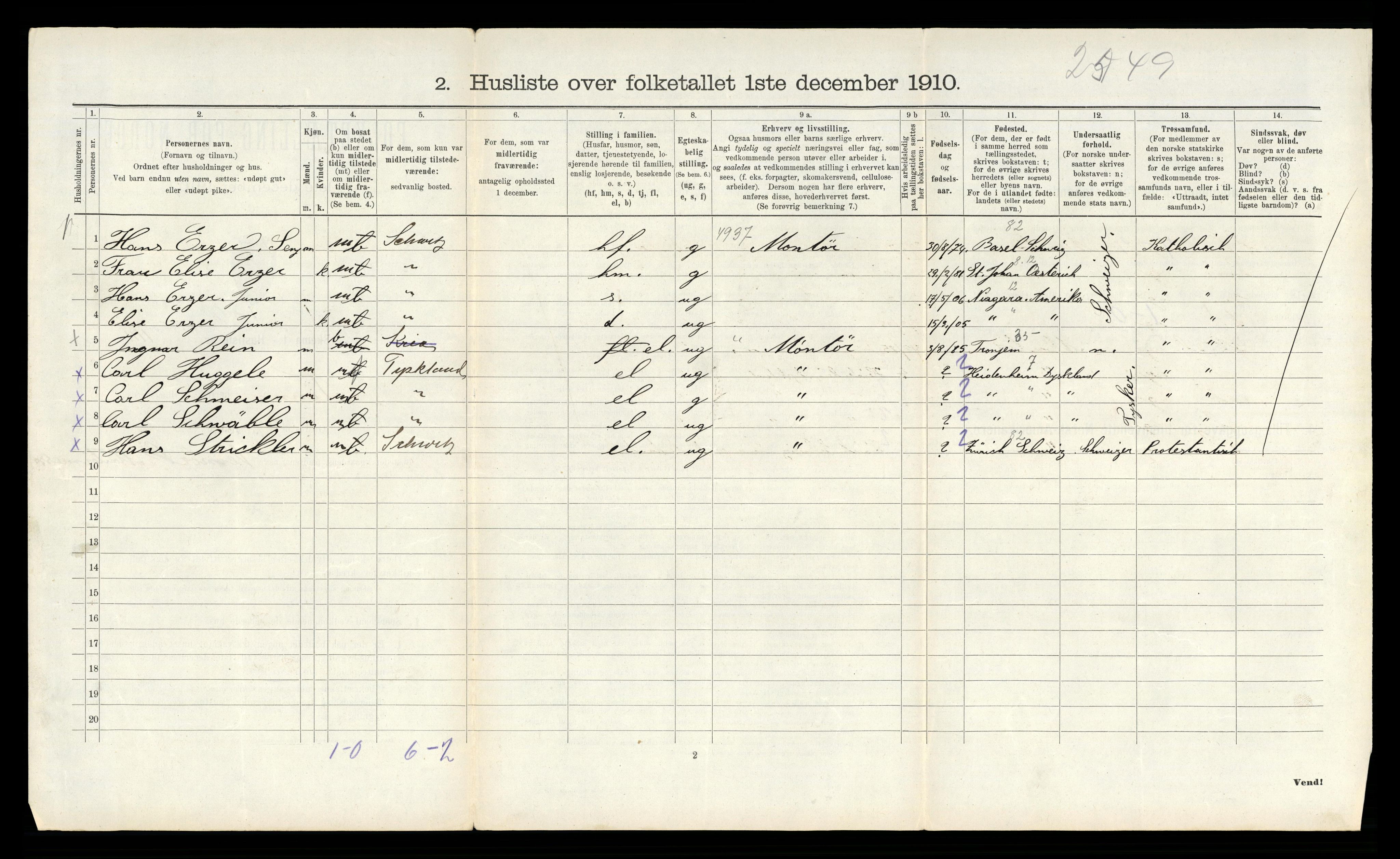 RA, 1910 census for Tinn, 1910, p. 1212