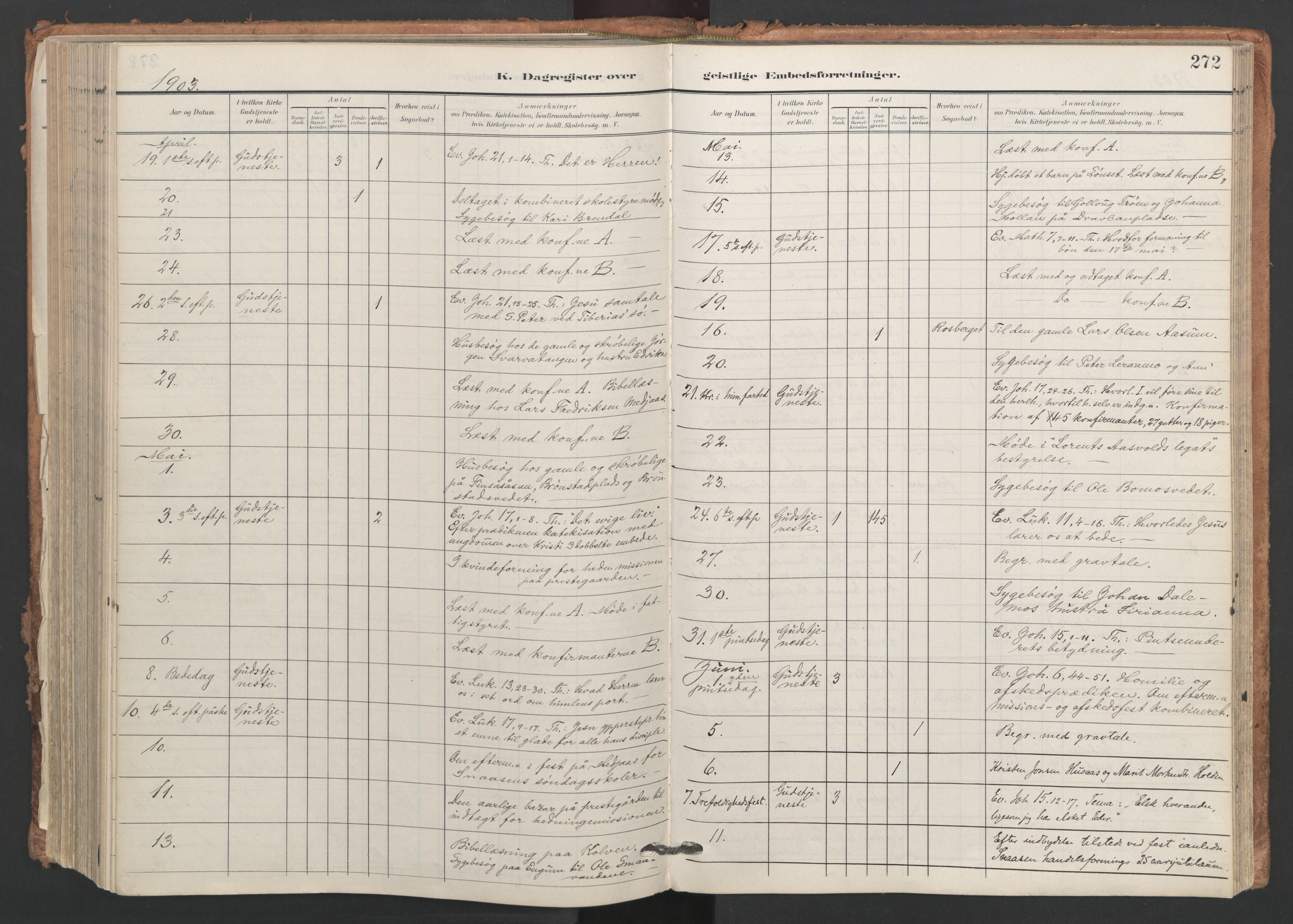 Ministerialprotokoller, klokkerbøker og fødselsregistre - Nord-Trøndelag, AV/SAT-A-1458/749/L0477: Parish register (official) no. 749A11, 1902-1927, p. 272