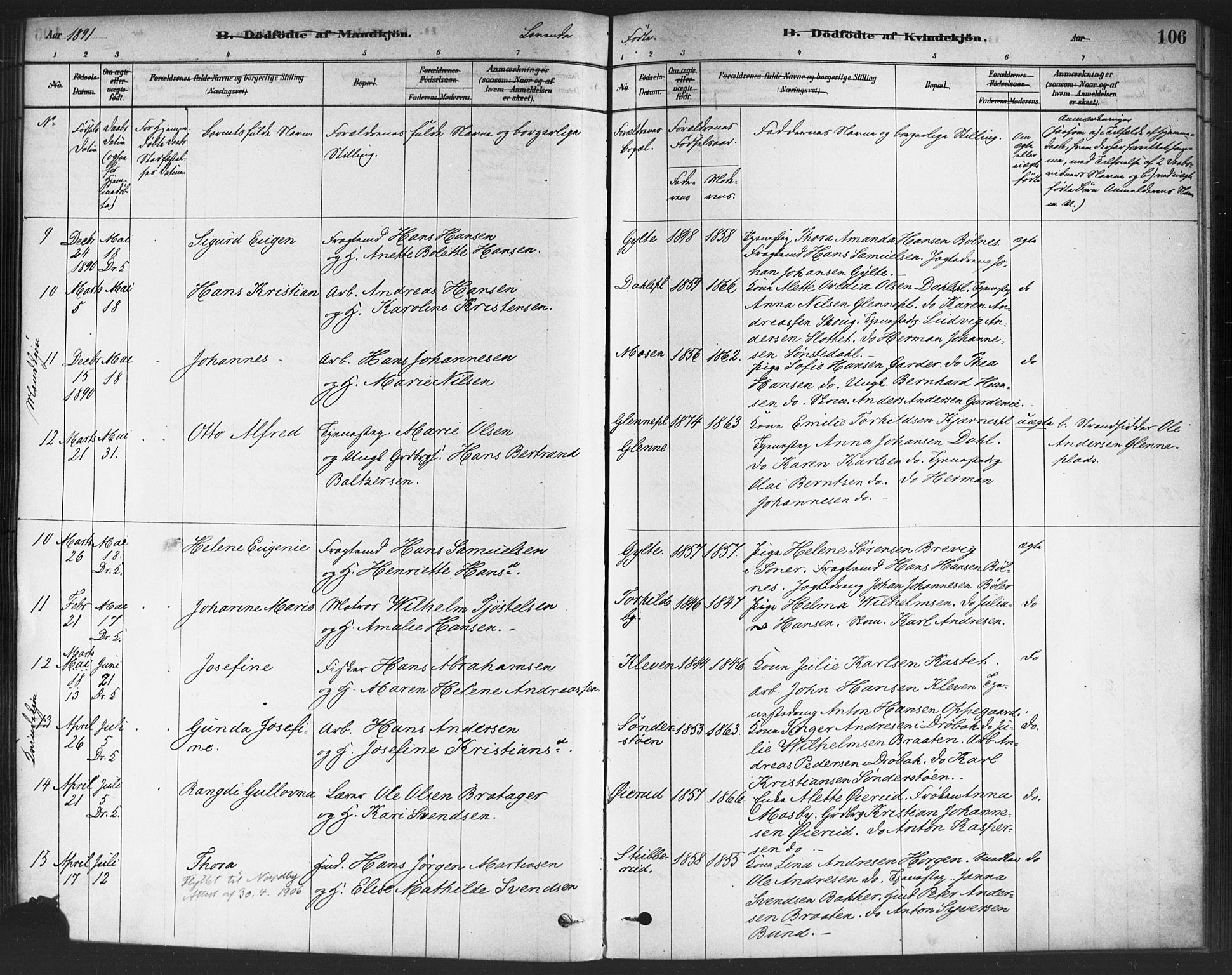 Drøbak prestekontor Kirkebøker, SAO/A-10142a/F/Fc/L0002: Parish register (official) no. III 2, 1878-1891, p. 106