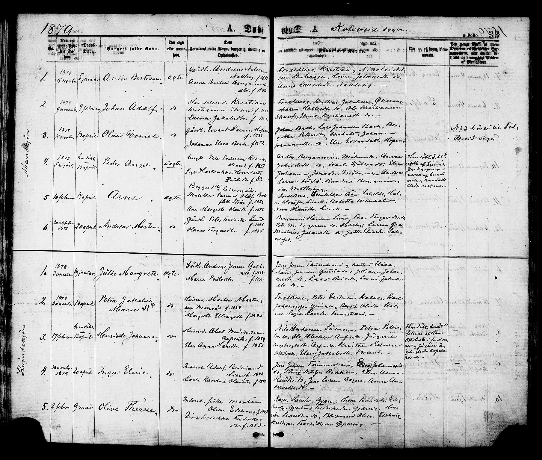 Ministerialprotokoller, klokkerbøker og fødselsregistre - Nord-Trøndelag, SAT/A-1458/780/L0642: Parish register (official) no. 780A07 /1, 1874-1885, p. 33