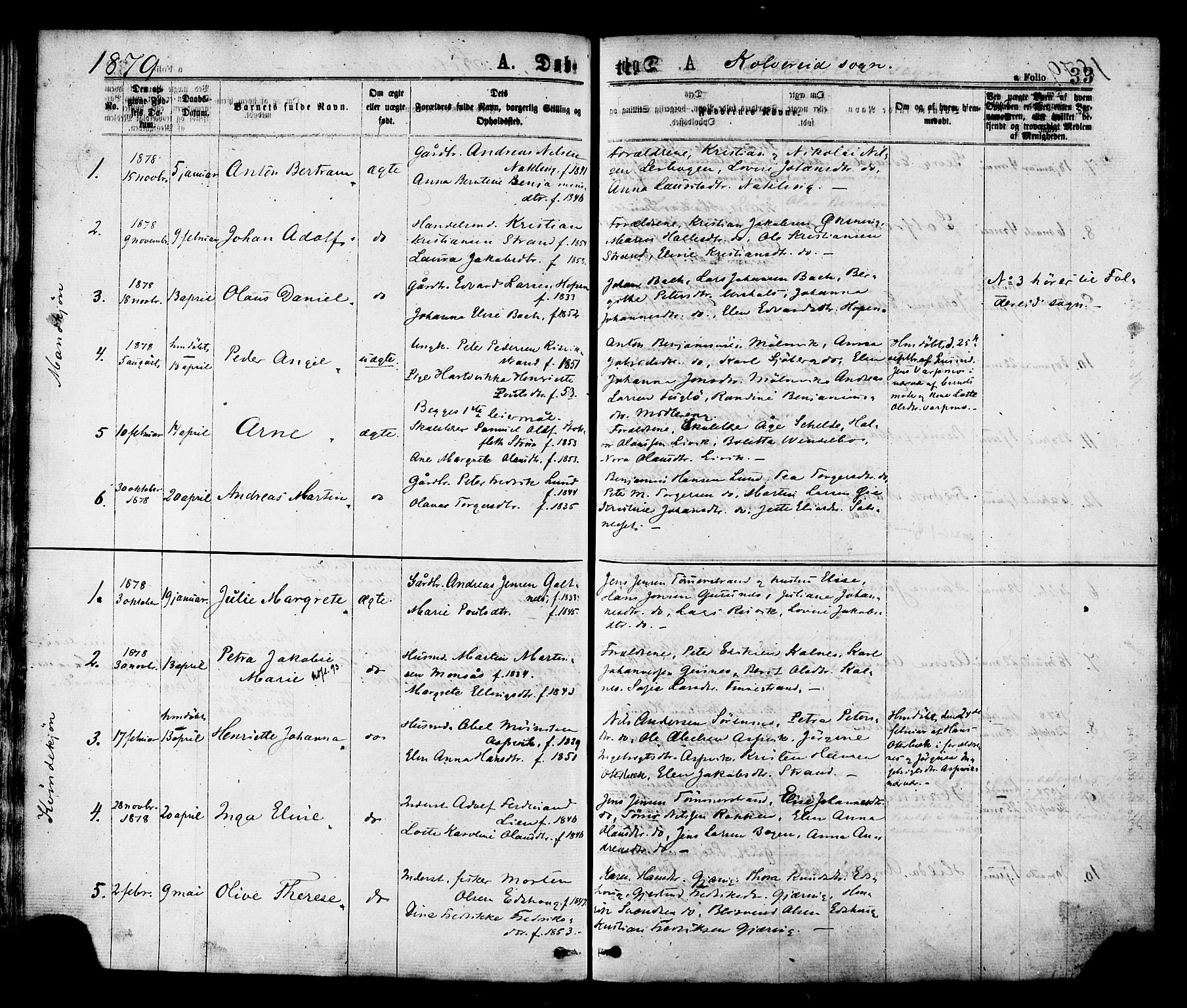 Ministerialprotokoller, klokkerbøker og fødselsregistre - Nord-Trøndelag, AV/SAT-A-1458/780/L0642: Parish register (official) no. 780A07 /1, 1874-1885, p. 33