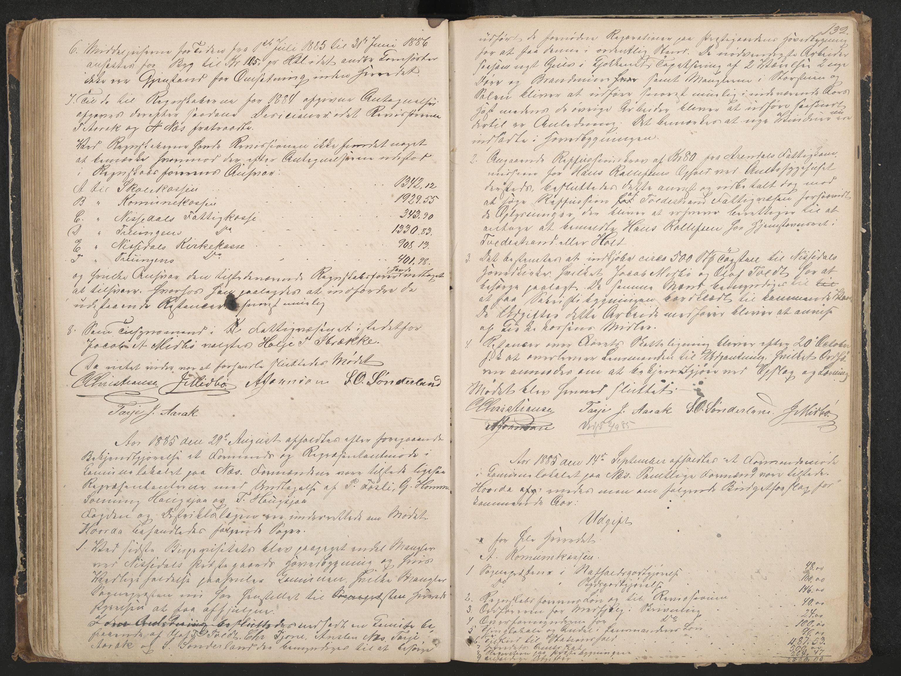 Nissedal formannskap og sentraladministrasjon, IKAK/0830021-1/A/L0002: Møtebok, 1870-1892, p. 132