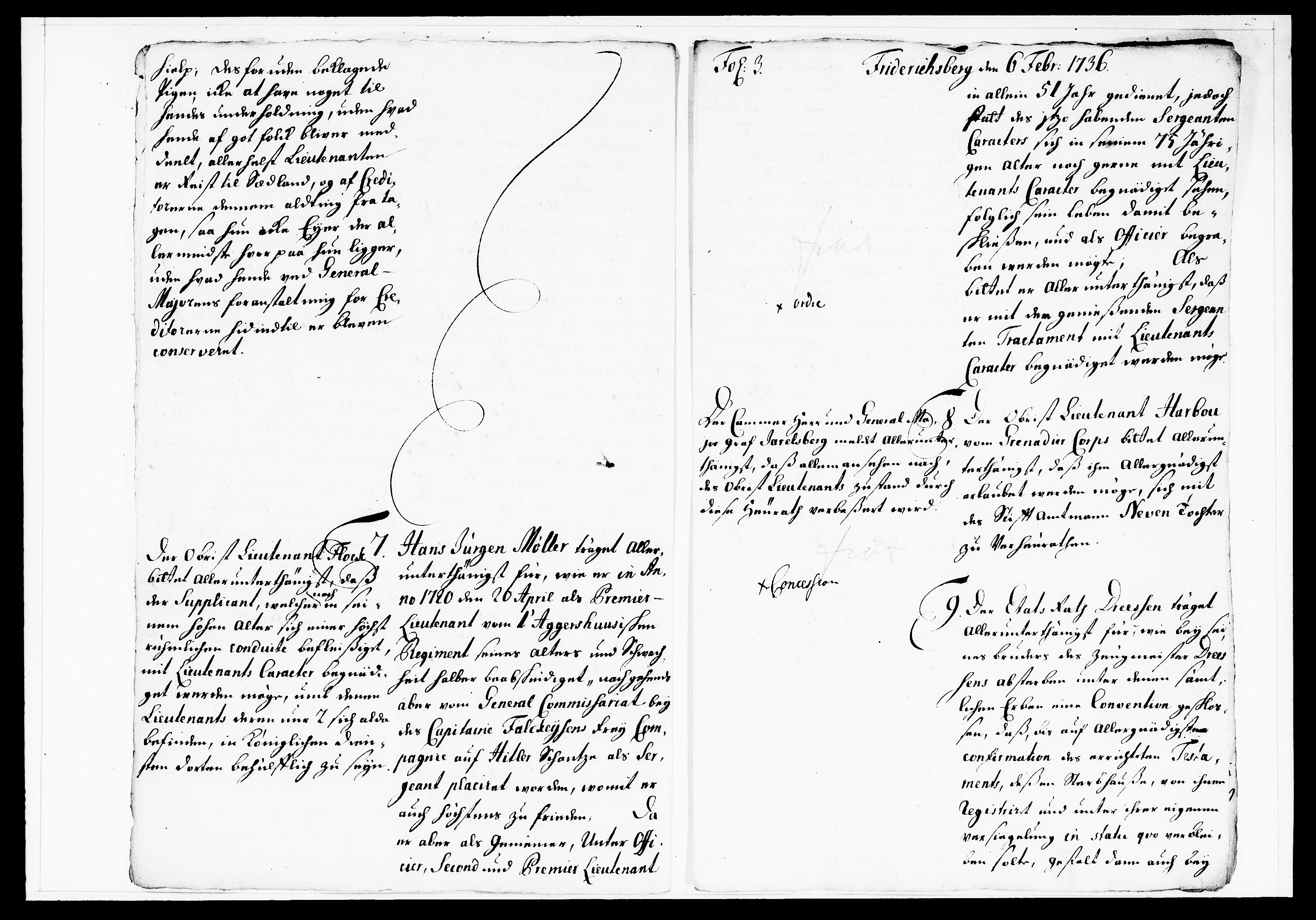 Krigskollegiet, Krigskancelliet, DRA/A-0006/-/1130-1137: Refererede sager, 1736, p. 33