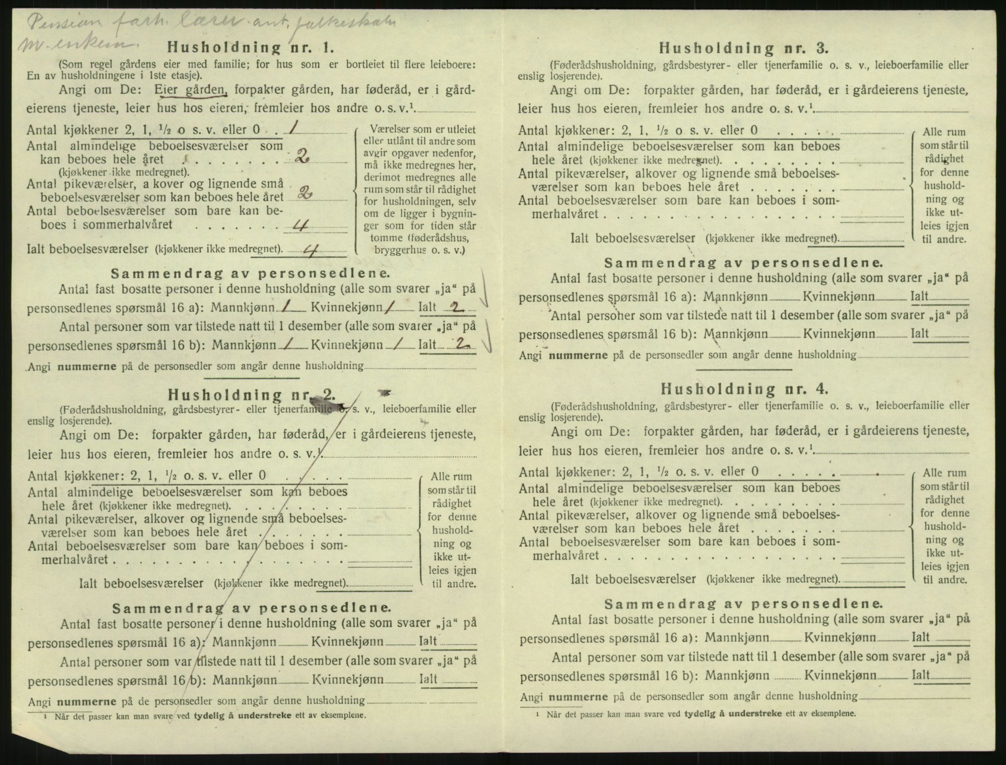 SAK, 1920 census for Vegusdal, 1920, p. 314