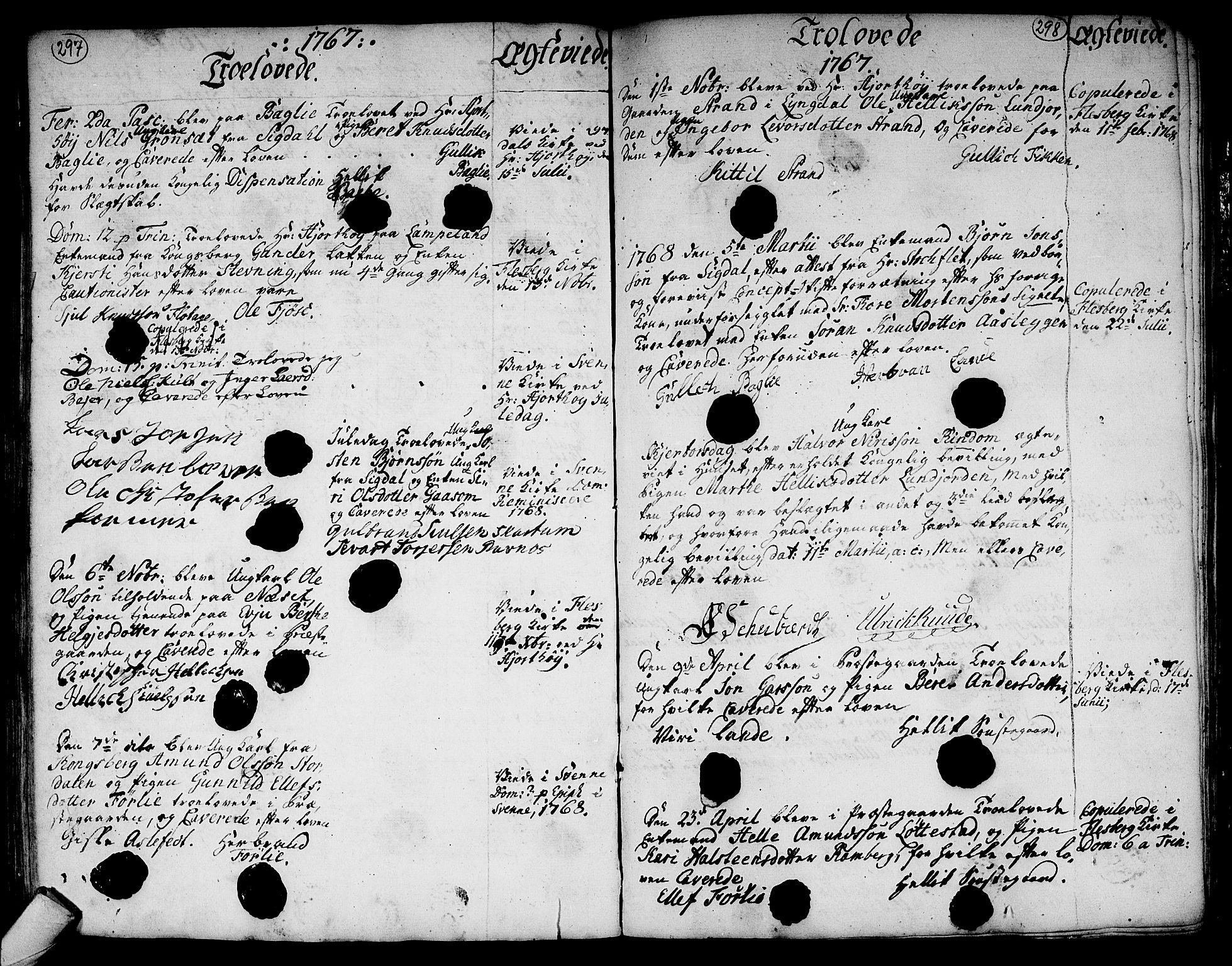 Flesberg kirkebøker, AV/SAKO-A-18/F/Fa/L0003: Parish register (official) no. I 3, 1748-1790, p. 297-298