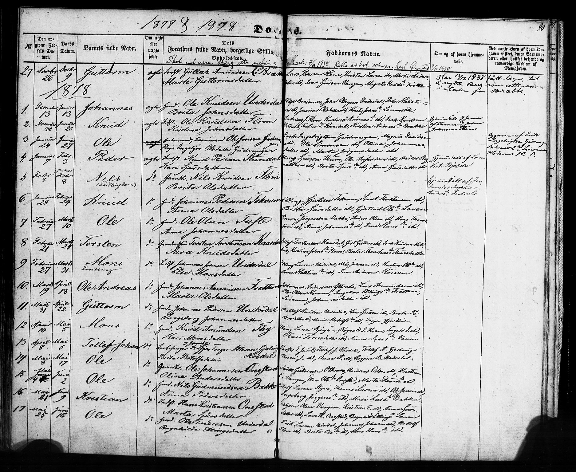Aurland sokneprestembete, SAB/A-99937/H/Ha/Haa/L0008: Parish register (official) no. A 8, 1853-1879, p. 90
