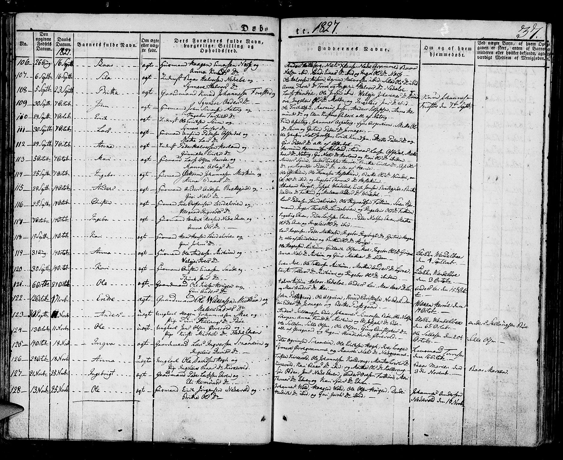 Lærdal sokneprestembete, AV/SAB-A-81201: Parish register (official) no. A 5, 1822-1834, p. 37