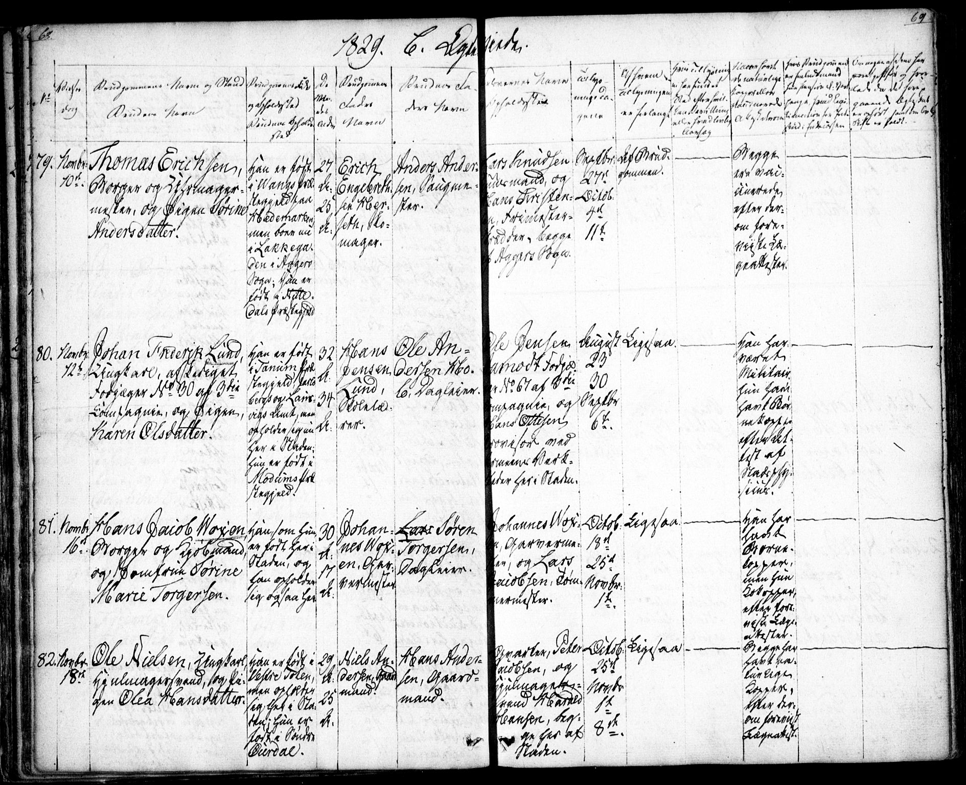 Oslo domkirke Kirkebøker, SAO/A-10752/F/Fa/L0019: Parish register (official) no. 19, 1828-1847, p. 68-69