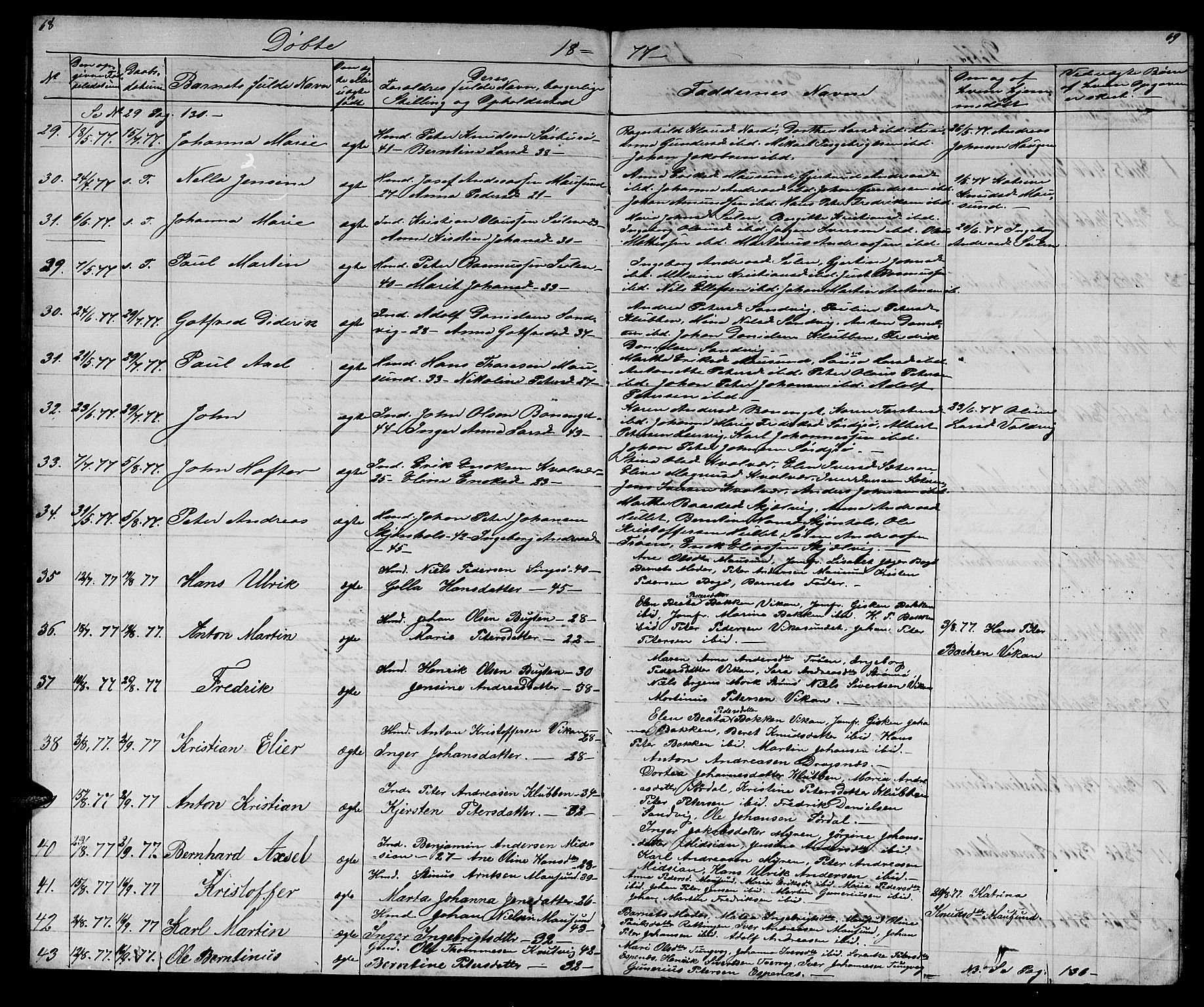 Ministerialprotokoller, klokkerbøker og fødselsregistre - Sør-Trøndelag, SAT/A-1456/640/L0583: Parish register (copy) no. 640C01, 1866-1877, p. 68-69