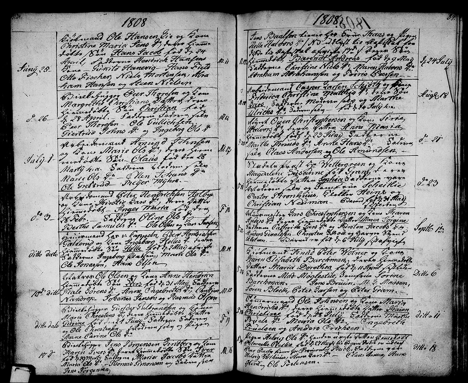 Strømsø kirkebøker, SAKO/A-246/F/Fa/L0010: Parish register (official) no. I 10, 1792-1822, p. 84