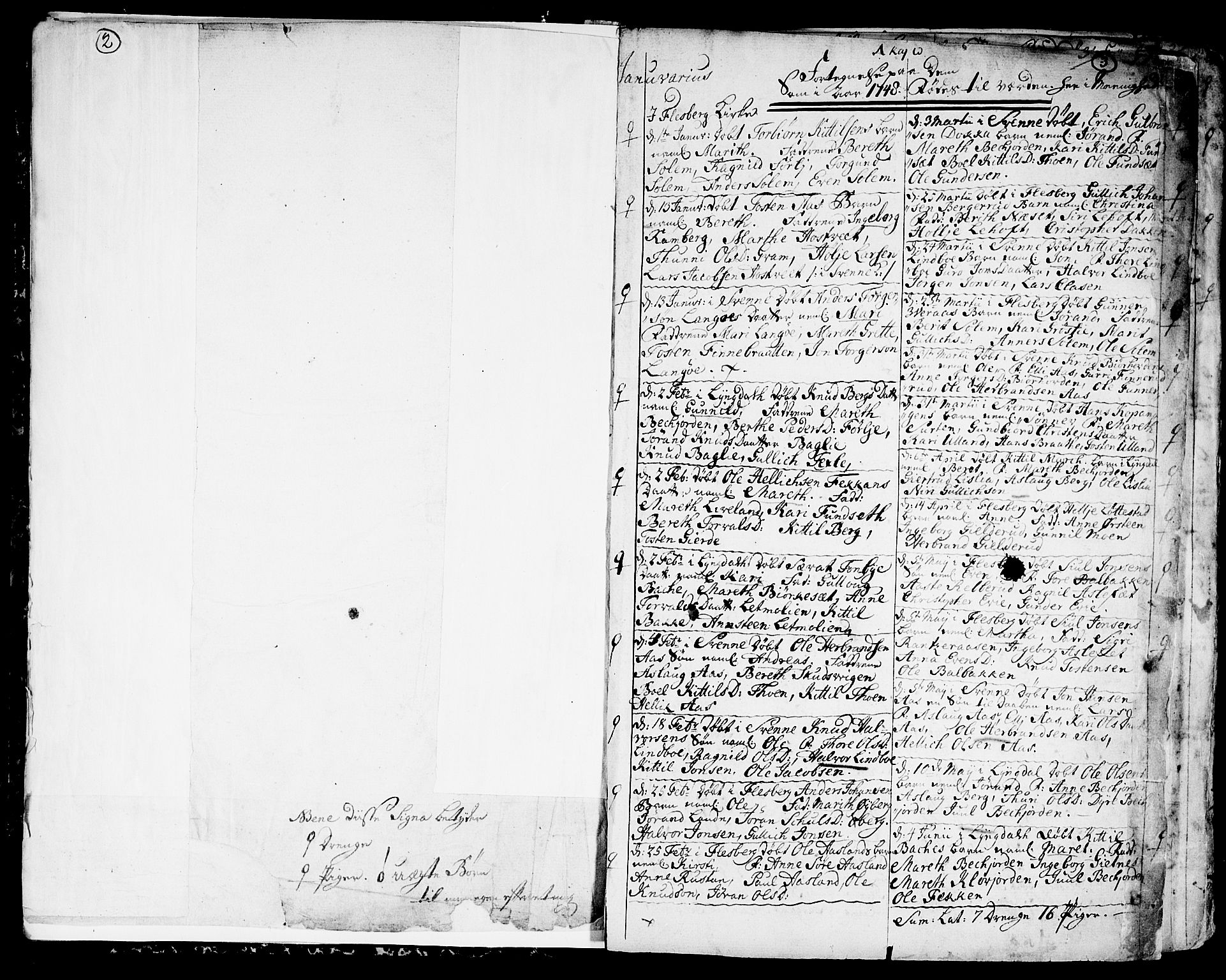 Flesberg kirkebøker, SAKO/A-18/F/Fa/L0003: Parish register (official) no. I 3, 1748-1790, p. 2-3