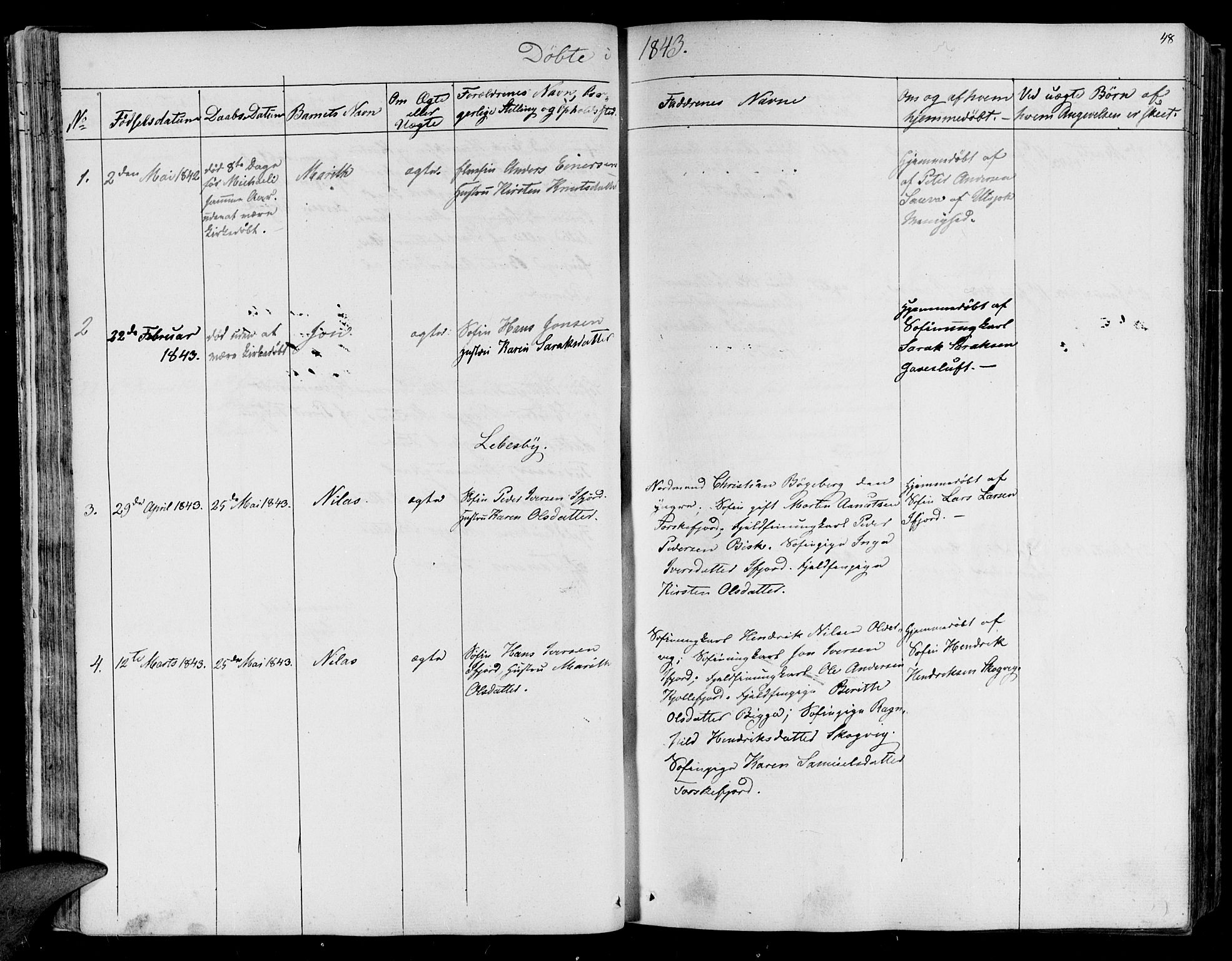 Lebesby sokneprestkontor, SATØ/S-1353/H/Ha/L0003kirke: Parish register (official) no. 3, 1833-1852, p. 48